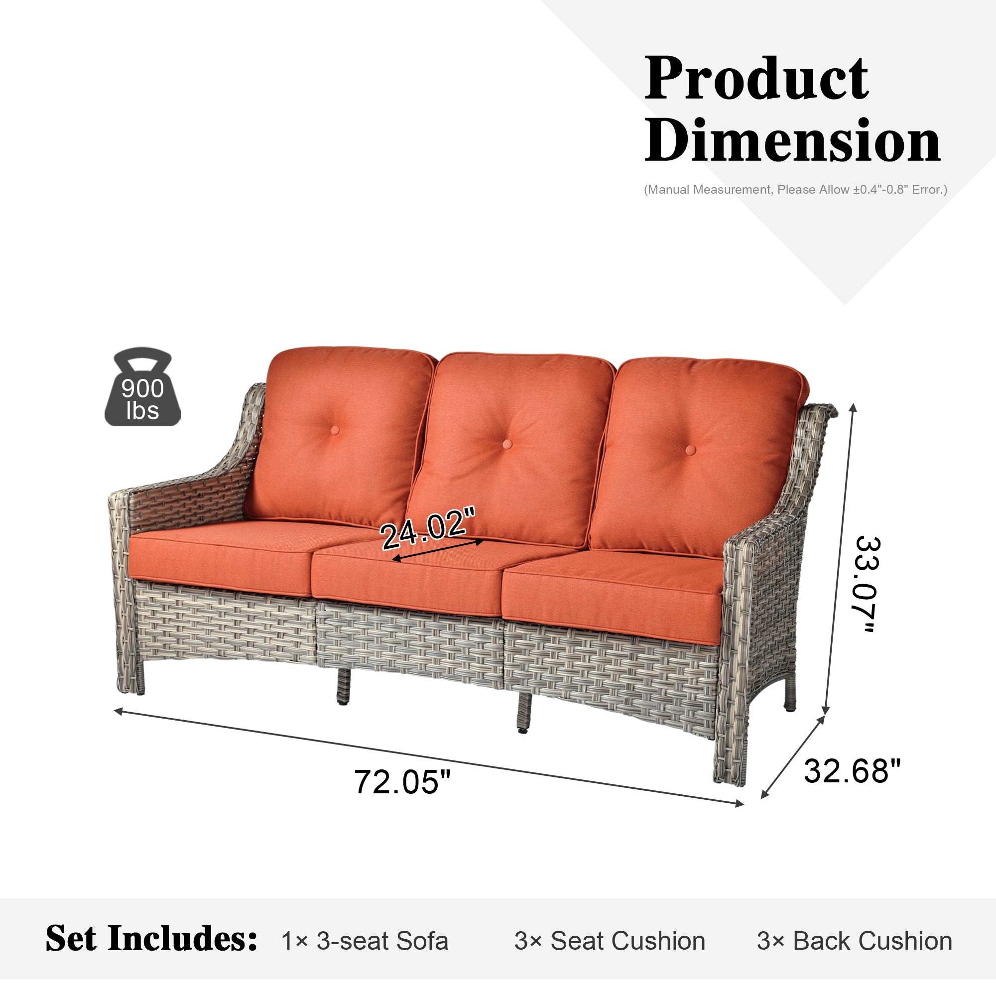 Ovios Outdoor 3-Seat Sofa PAD Series