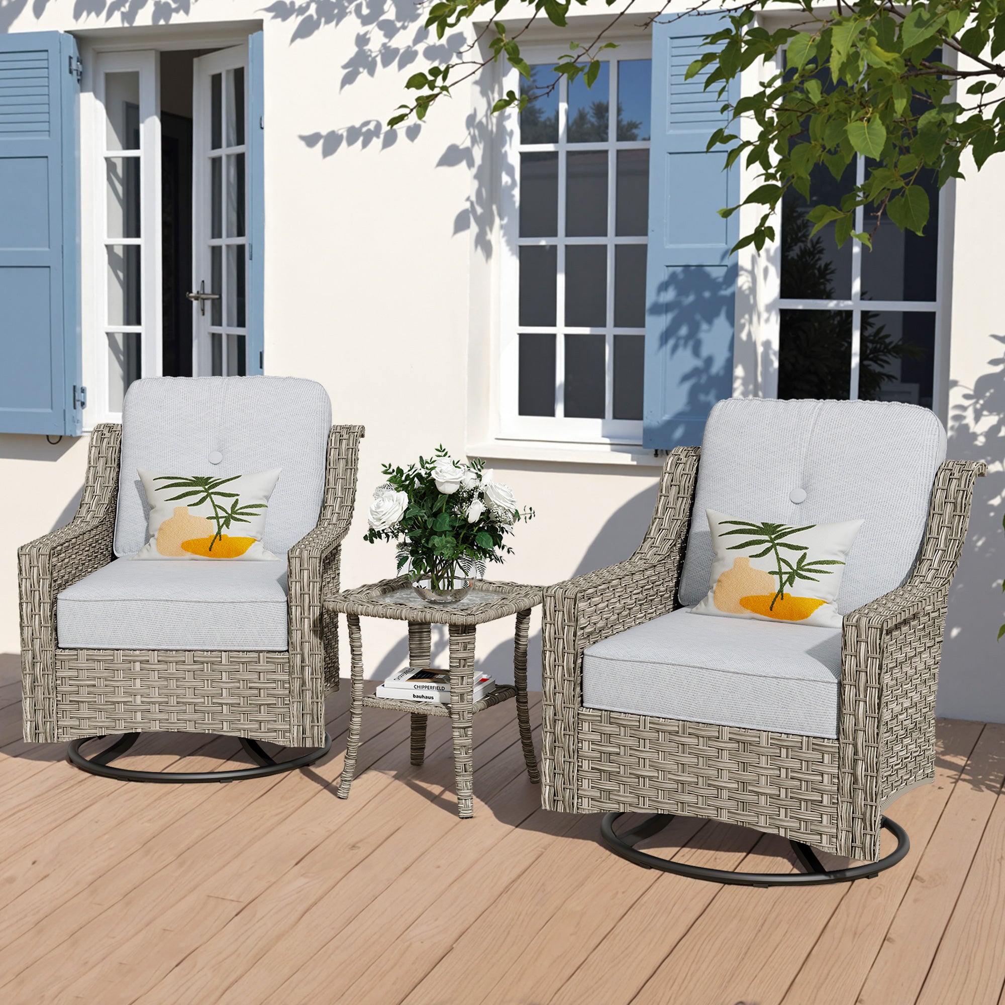 OVIOS Conversation Set 3-Piece PAD Series,Swivel Chair