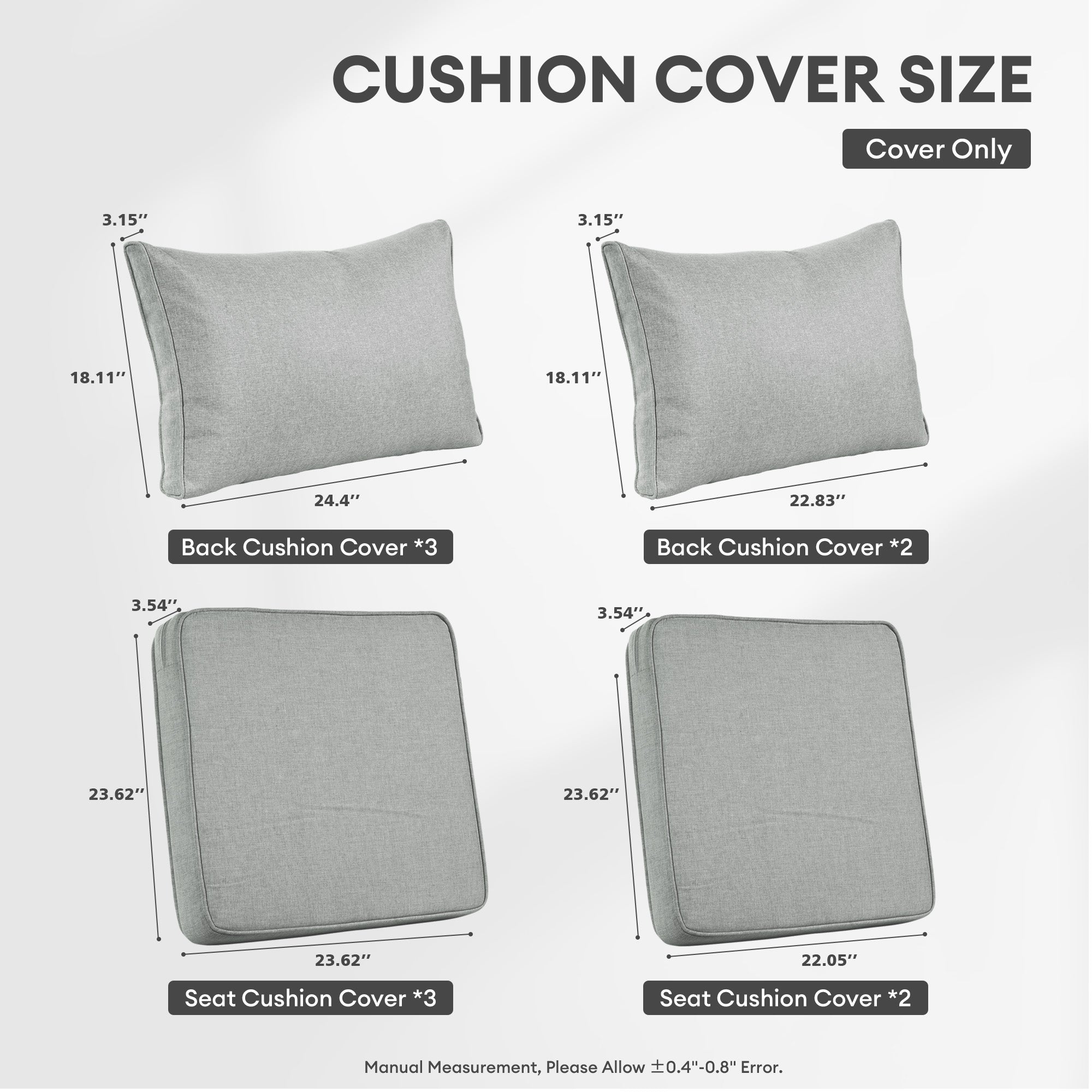 OVIOS New Vultros Series Replacement Seat, Back Cushion Cover(Refer to the Dimension in Description,Only cover)