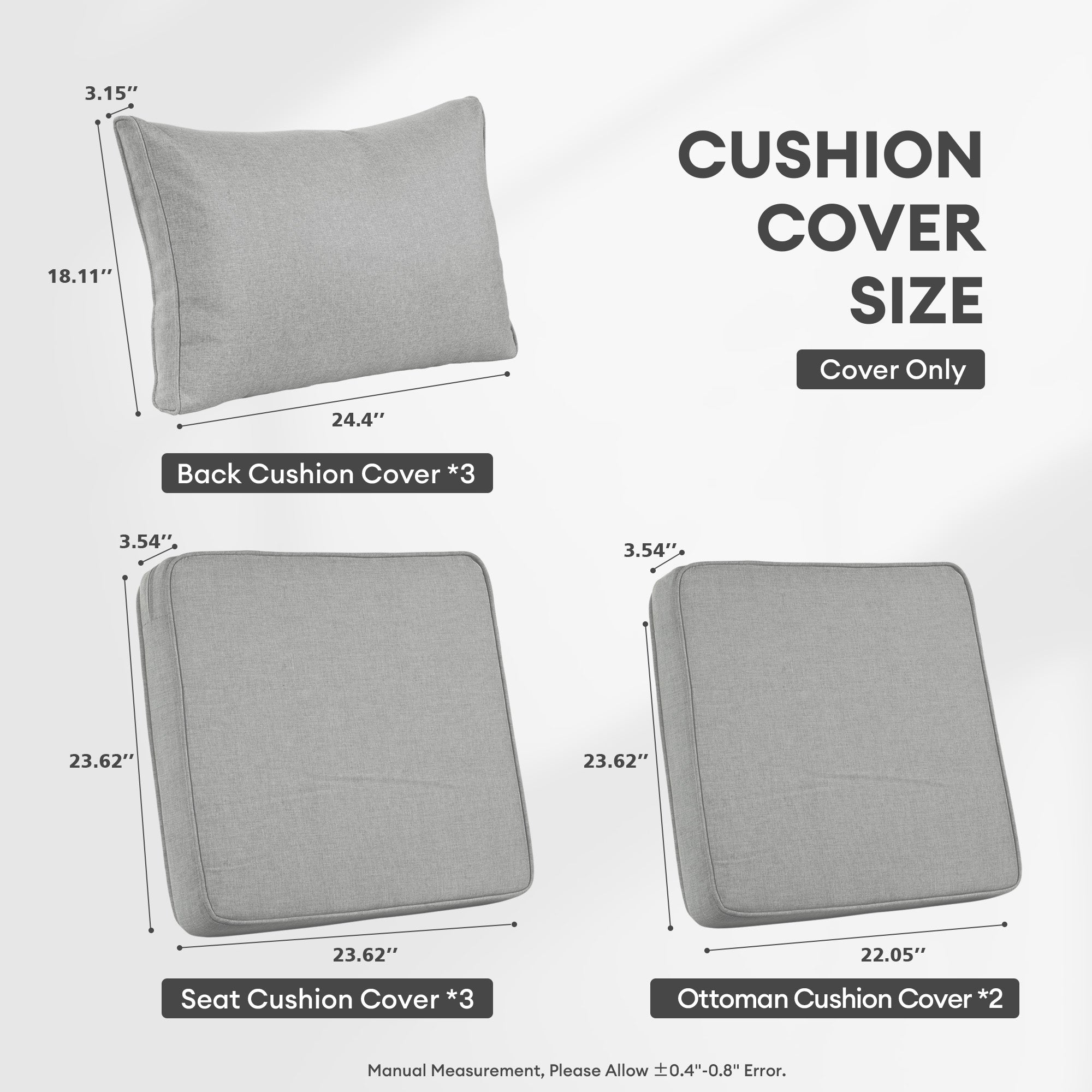 OVIOS New Vultros Series Replacement Seat, Back Cushion Cover(Refer to the Dimension in Description,Only cover)