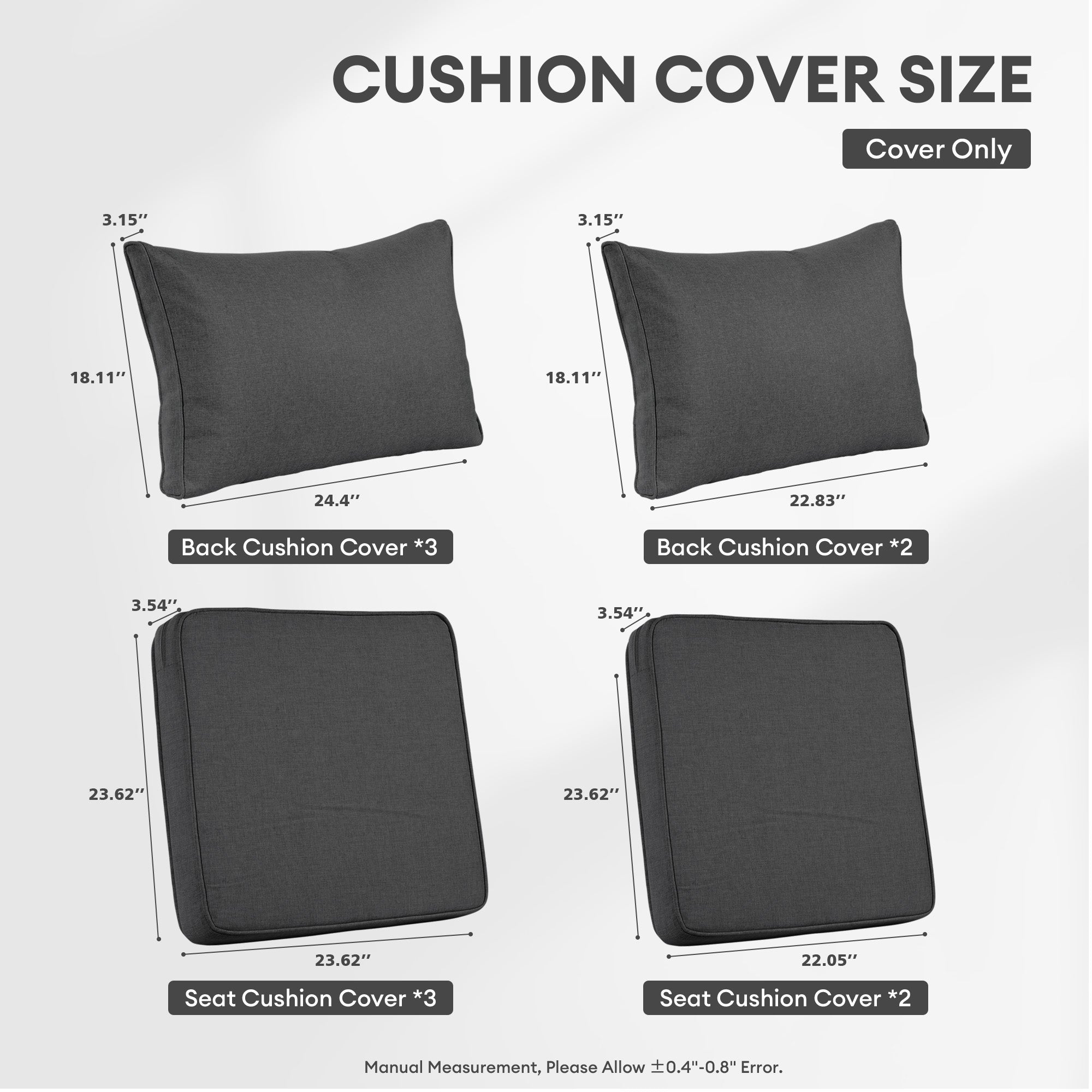 OVIOS New Vultros Series Replacement Seat, Back Cushion Cover(Refer to the Dimension in Description,Only cover)