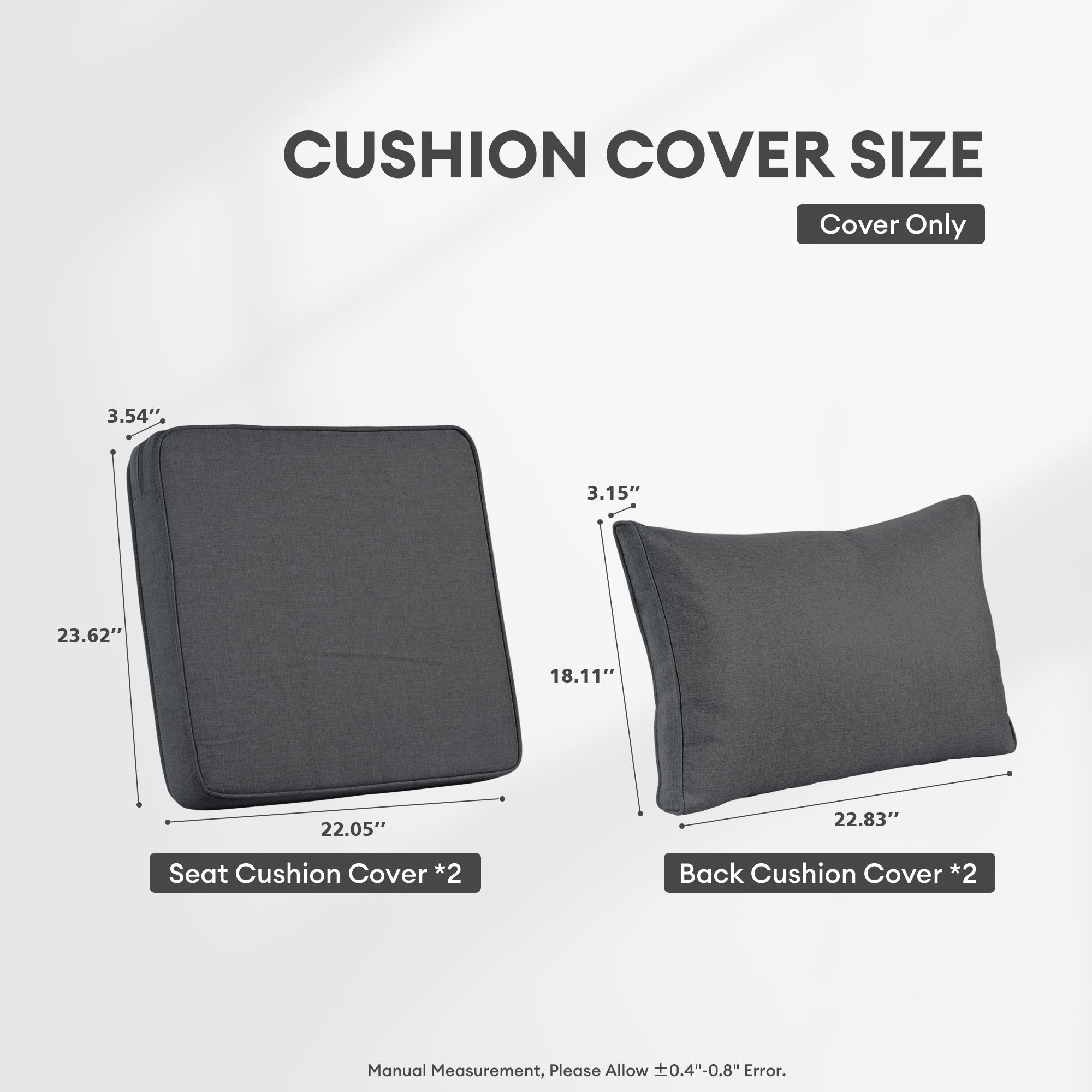 OVIOS New Vultros Series Replacement Seat, Back Cushion Cover(Refer to the Dimension in Description,Only cover)