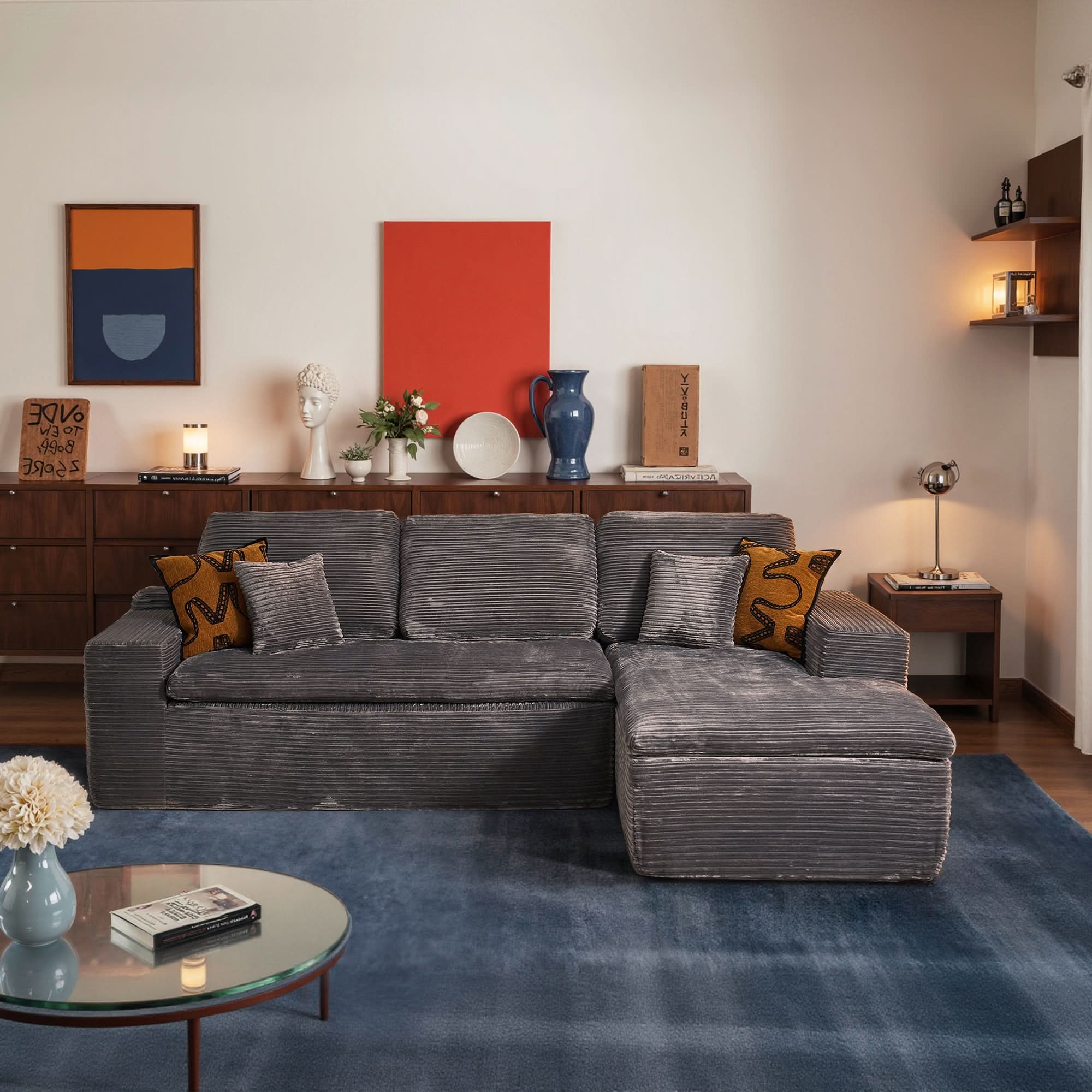 OVIOS 105" Modular Sectional Sofa with Chaise,Deep Seat Cloud Couch, Modern L-Shape