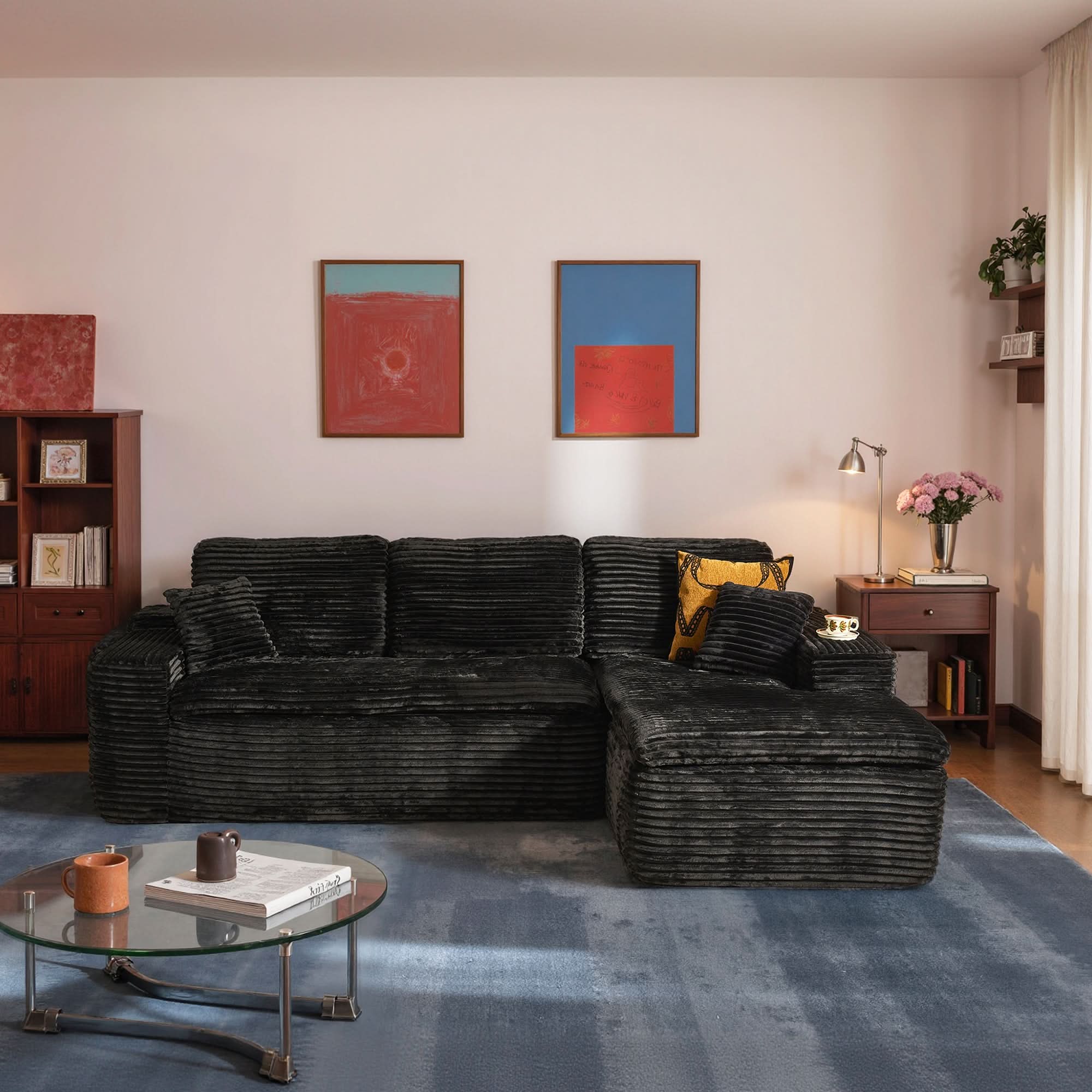 OVIOS 105" Modular Sectional Sofa with Chaise,Deep Seat Cloud Couch, Modern L-Shape