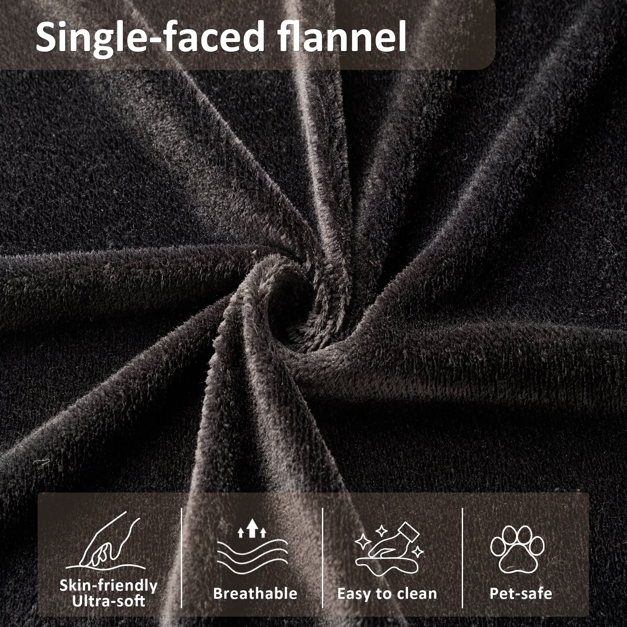 Ovios bean bag chair black flannel cover detail, skin-friendly, breathable, and pet-safe