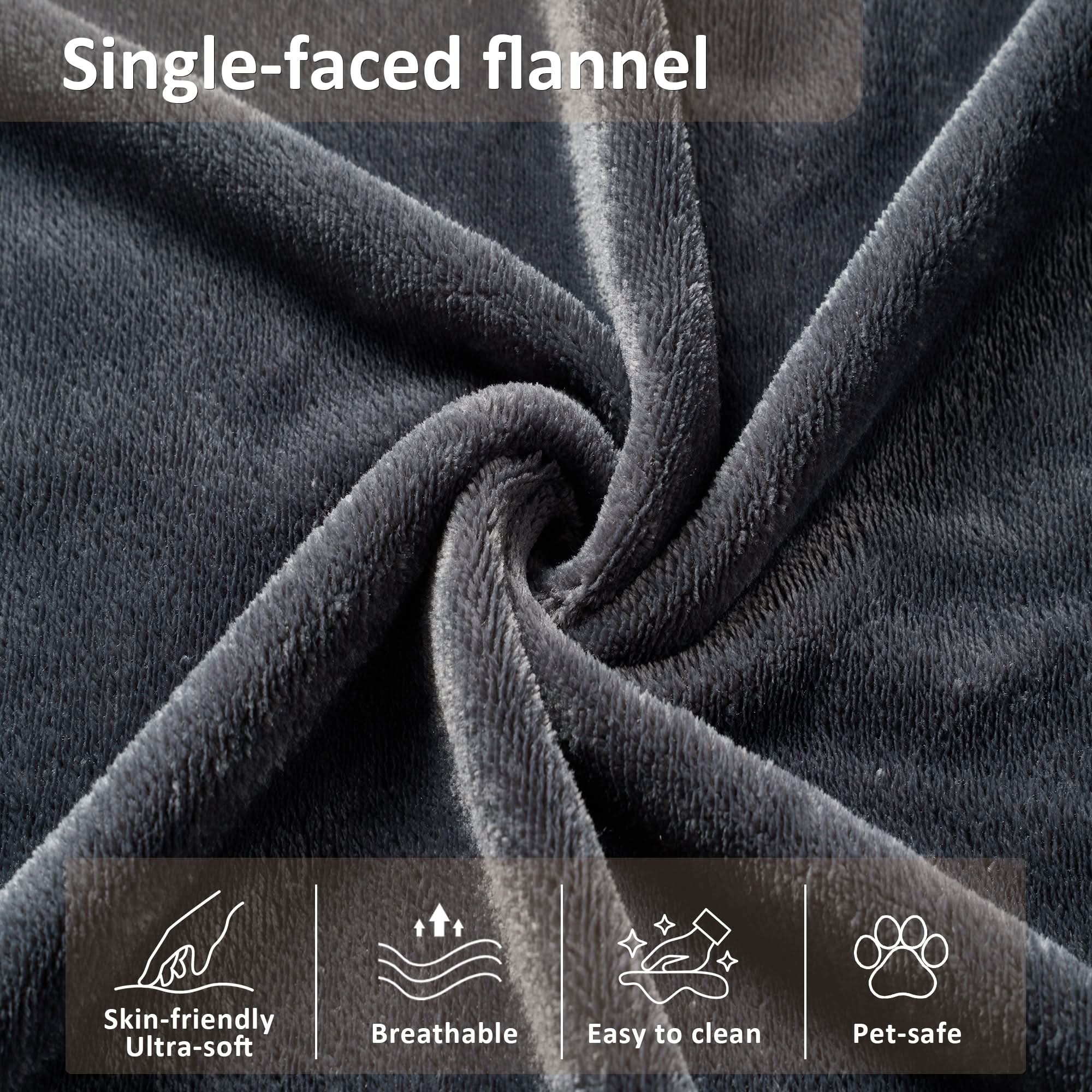 Gray Ovios bean bag chair flannel cover detail: soft, breathable, and pet-safe. Perfect for living room and bedroom.