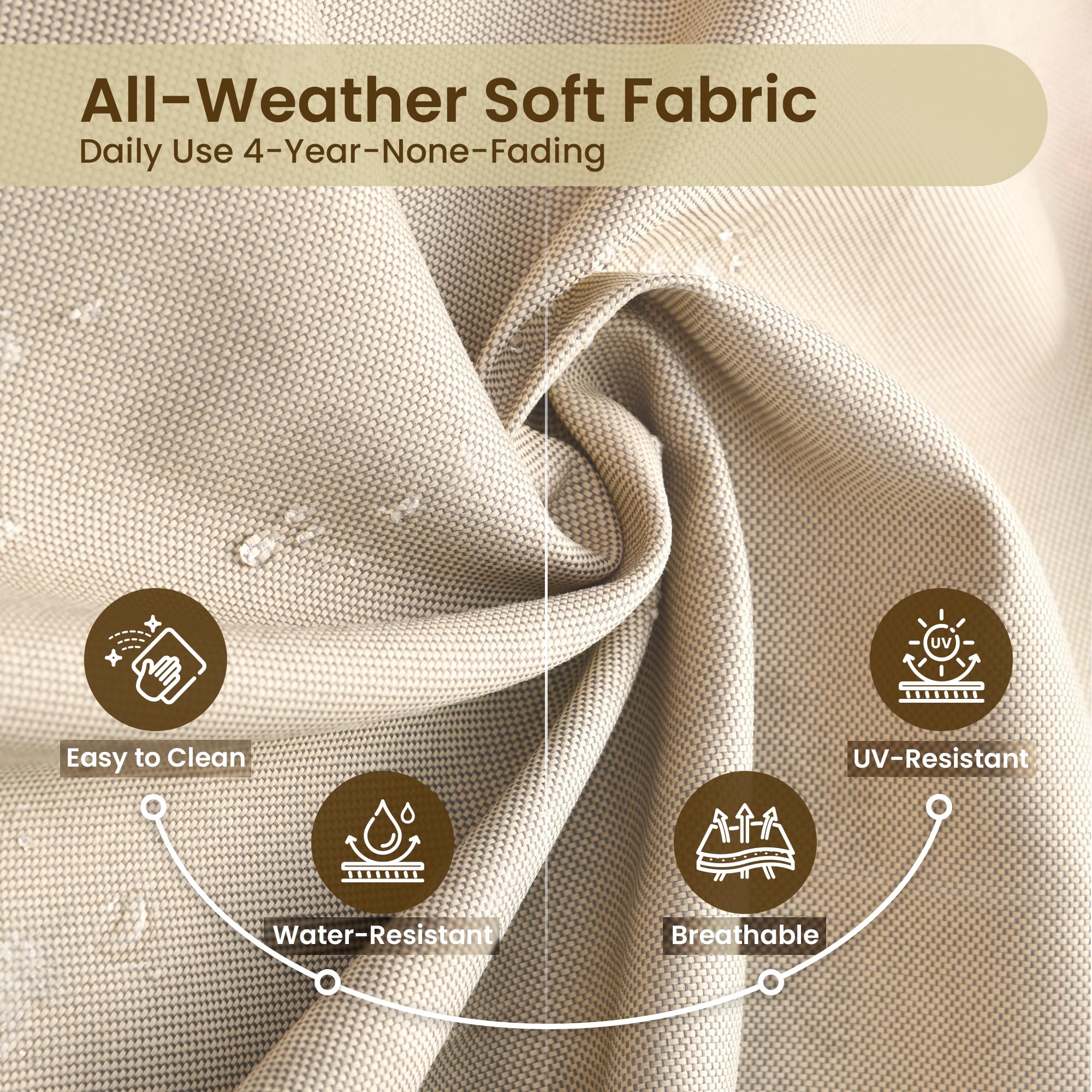 OVIOS 3 Pieces Patio Glider Chair Set, Outdoor Rocking Chairs of 2