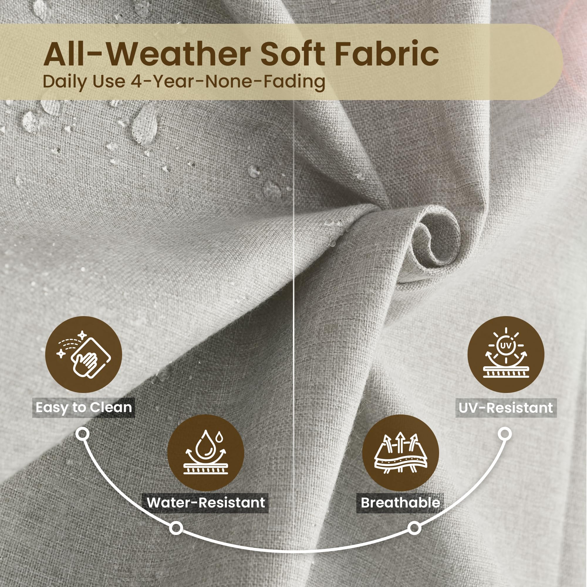 OVIOS 3 Pieces Patio Glider Chair Set, Outdoor Rocking Chairs of 2