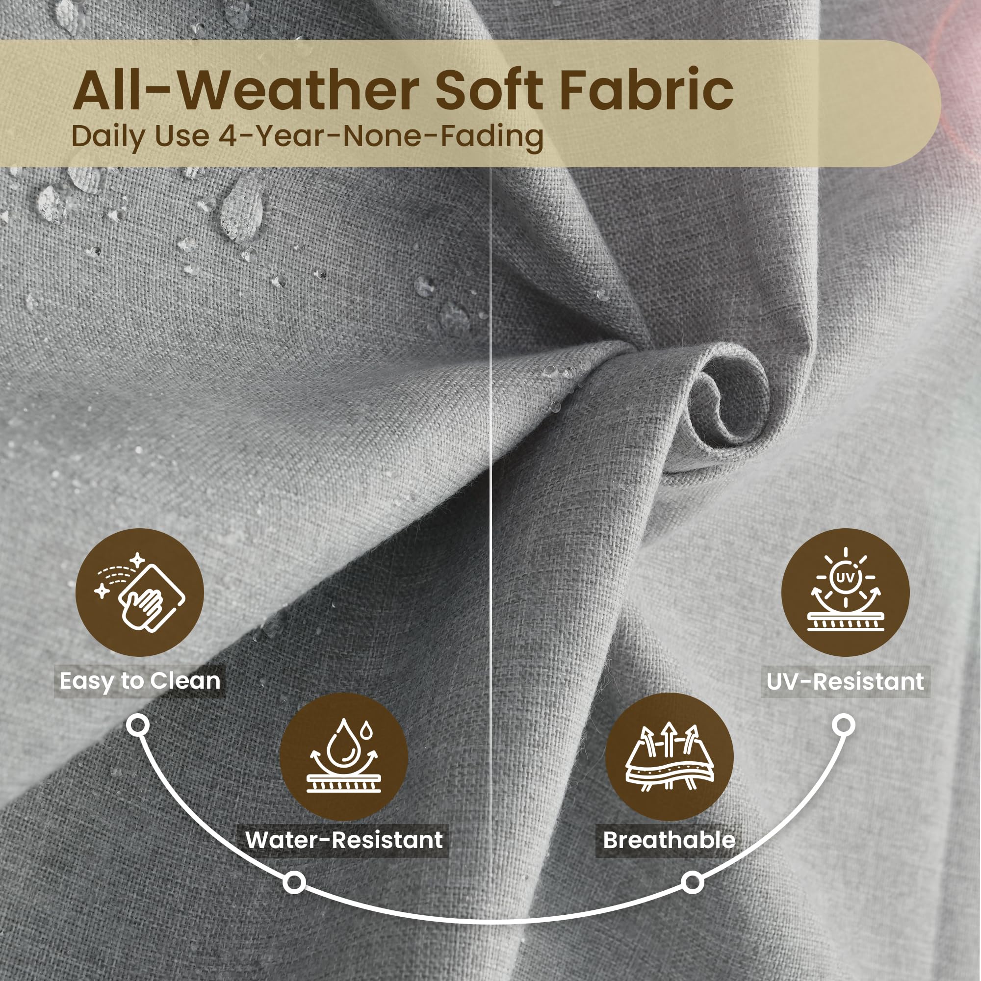 OVIOS 3 Pieces Patio Glider Chair Set, Outdoor Rocking Chairs of 2