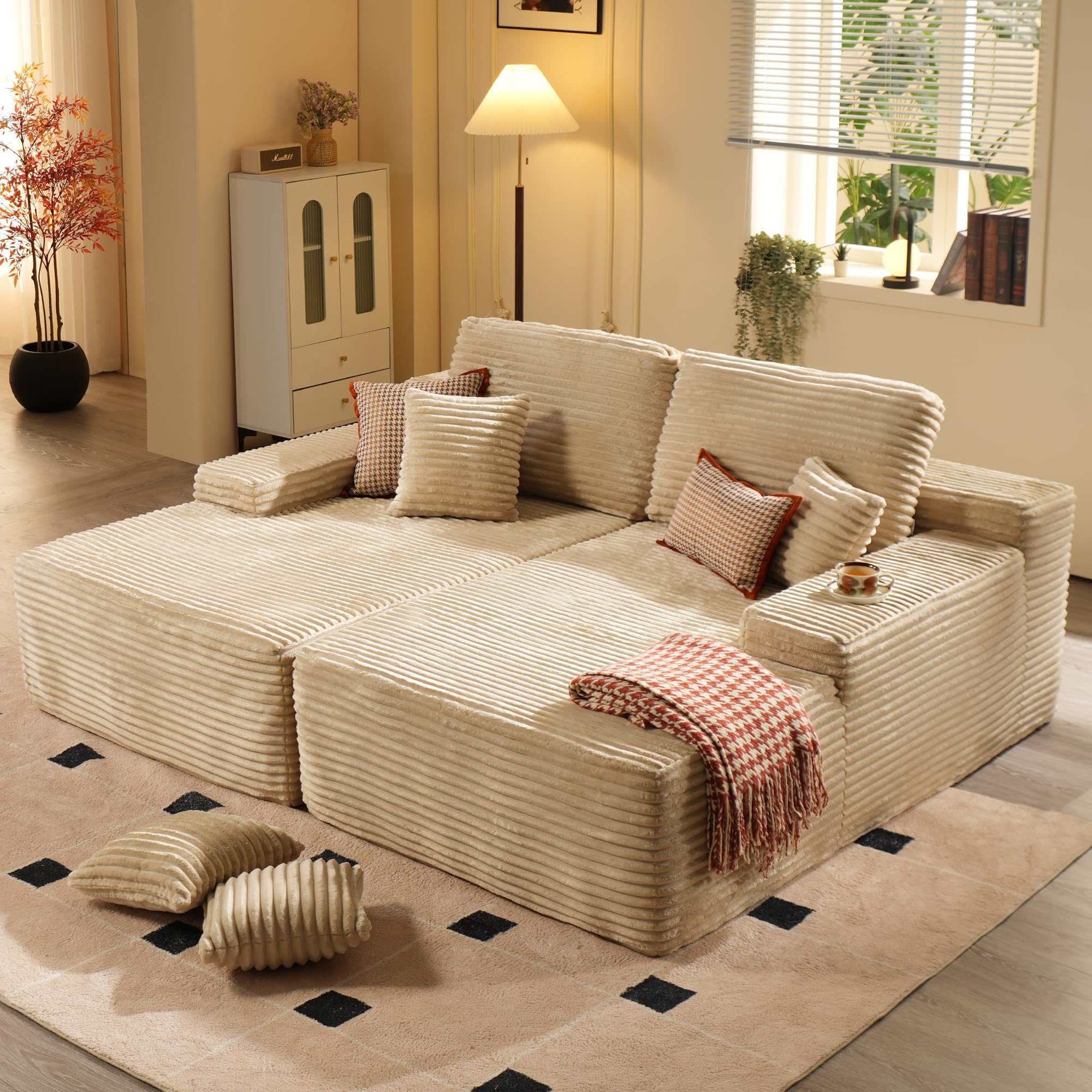 OVIOS 81" Boneless Sofa, Sleeper Couch, No Assembly Required