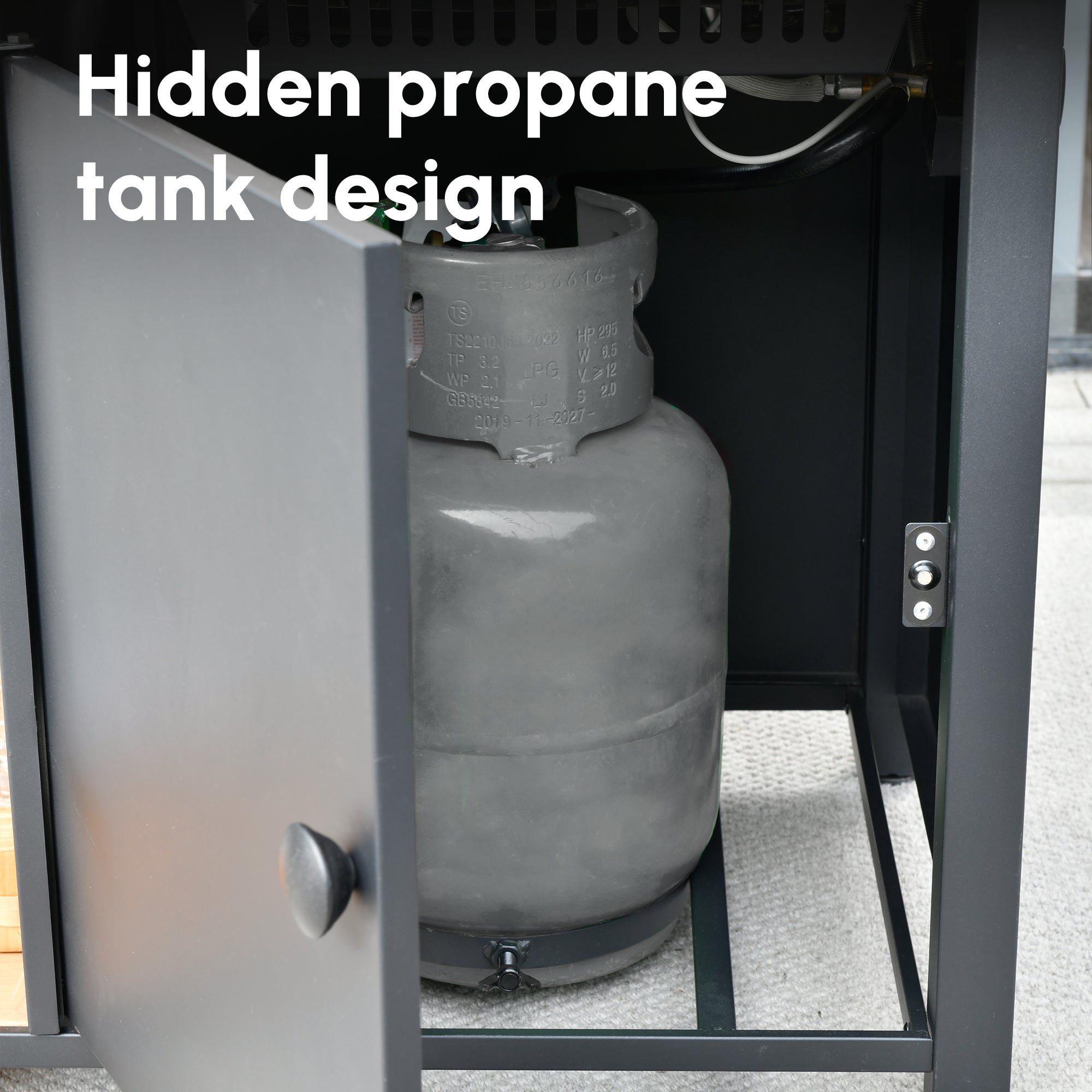 Ovios 46'' Rectangle Propane Fire Pit Double Layer Table