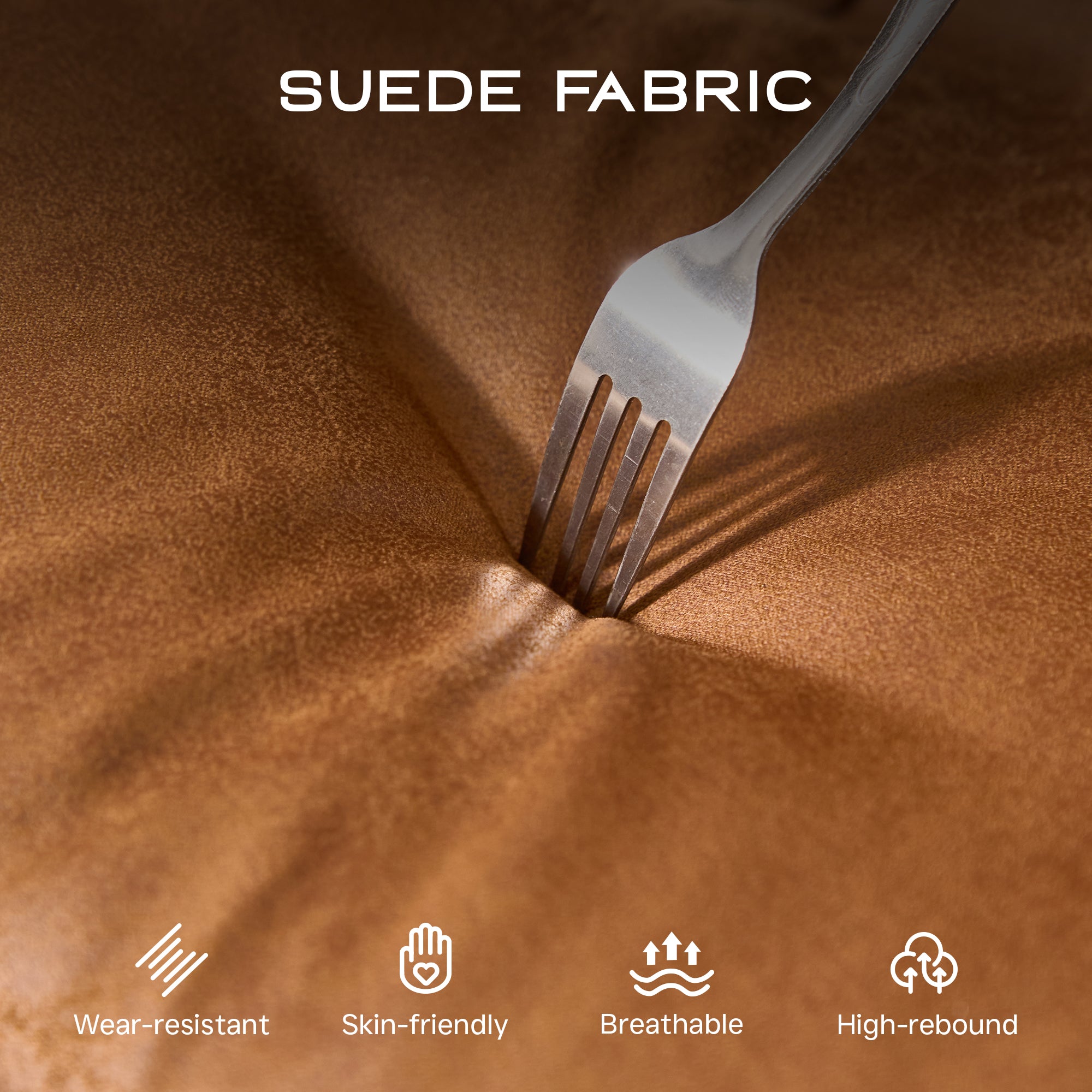 OVIOS Office Executive Chair Oversize Cushions Suede Fabric