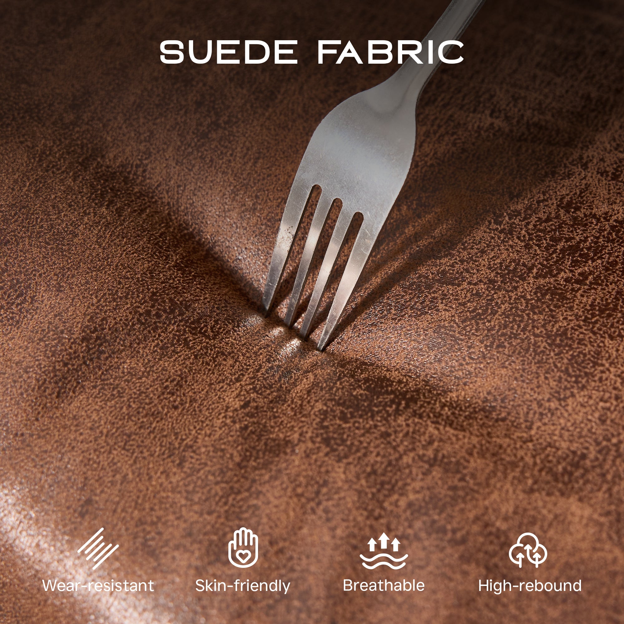 OVIOS Office Executive Chair Oversize Cushions Suede Fabric