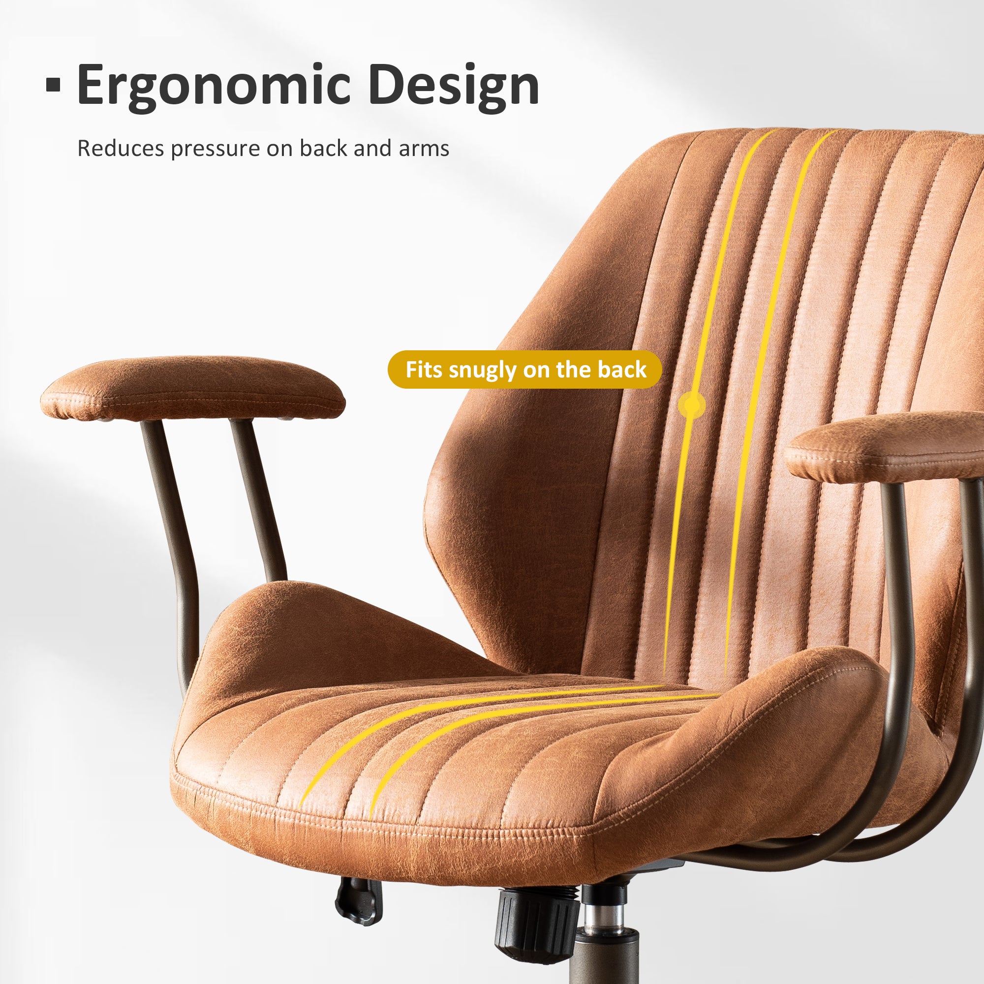 OVIOS Office Chair Suede Fabric for Executive and Home Office Ergonomic Chair