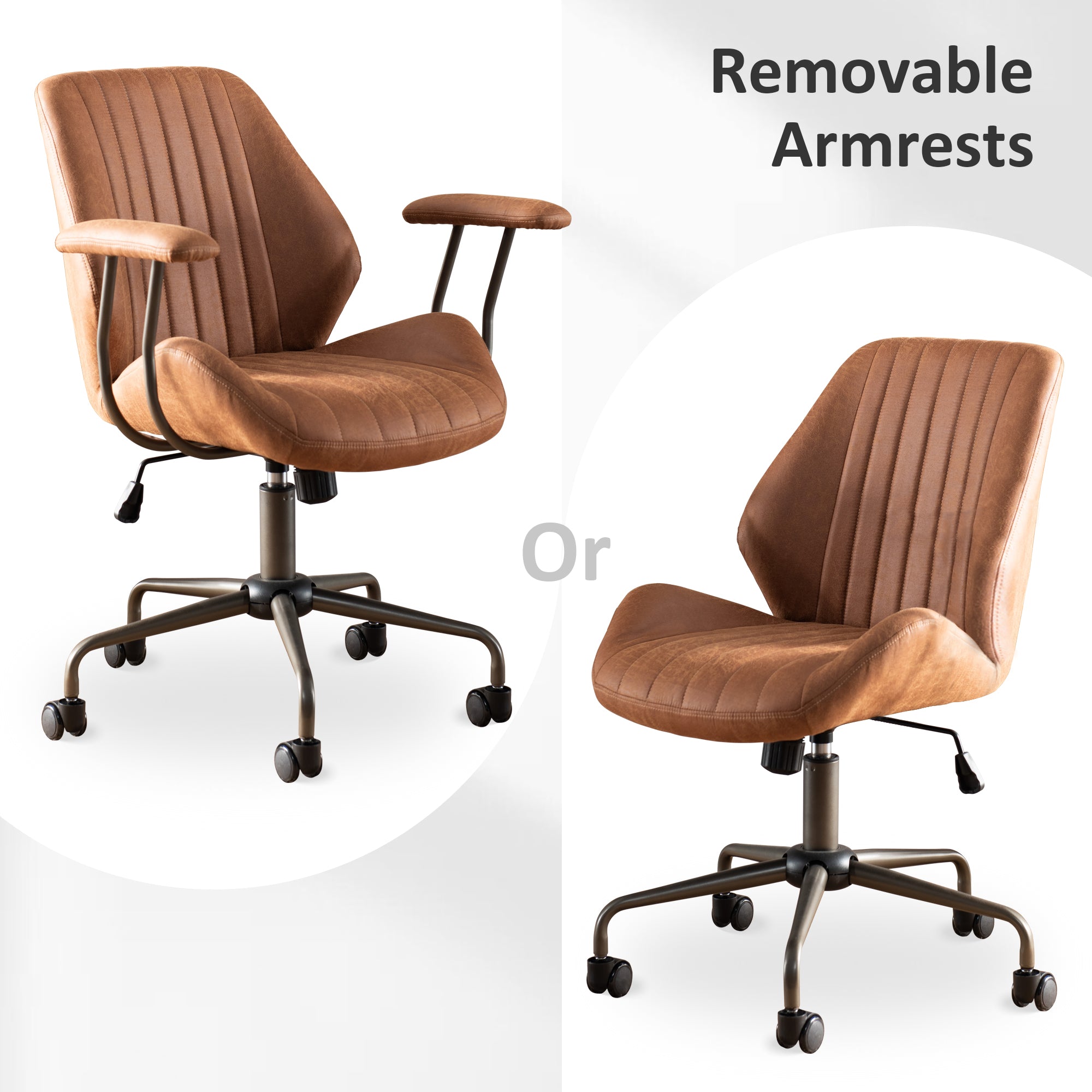 OVIOS Office Chair Suede Fabric for Executive and Home Office Ergonomic Chair