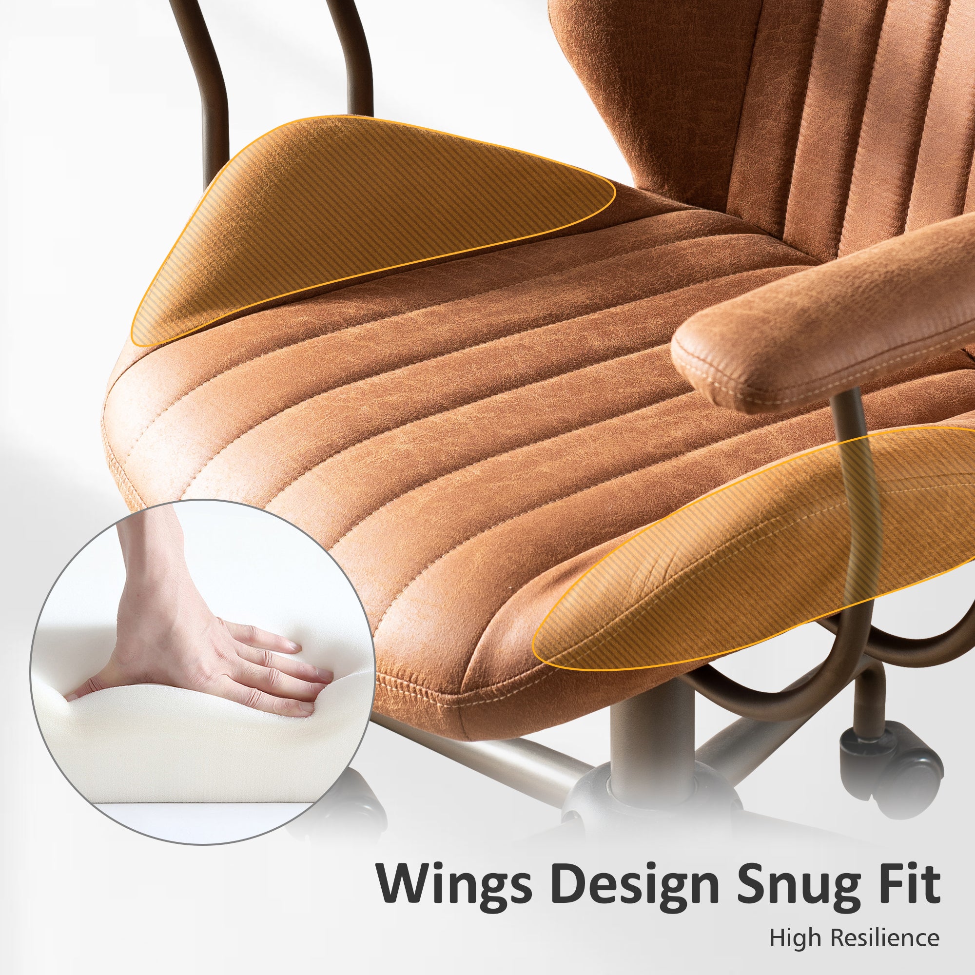 OVIOS Office Chair Suede Fabric for Executive and Home Office Ergonomic Chair