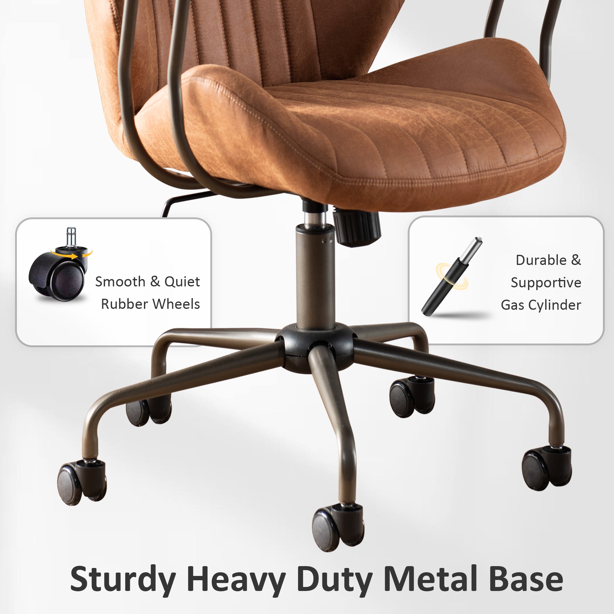OVIOS Office Chair Suede Fabric for Executive and Home Office Ergonomic Chair