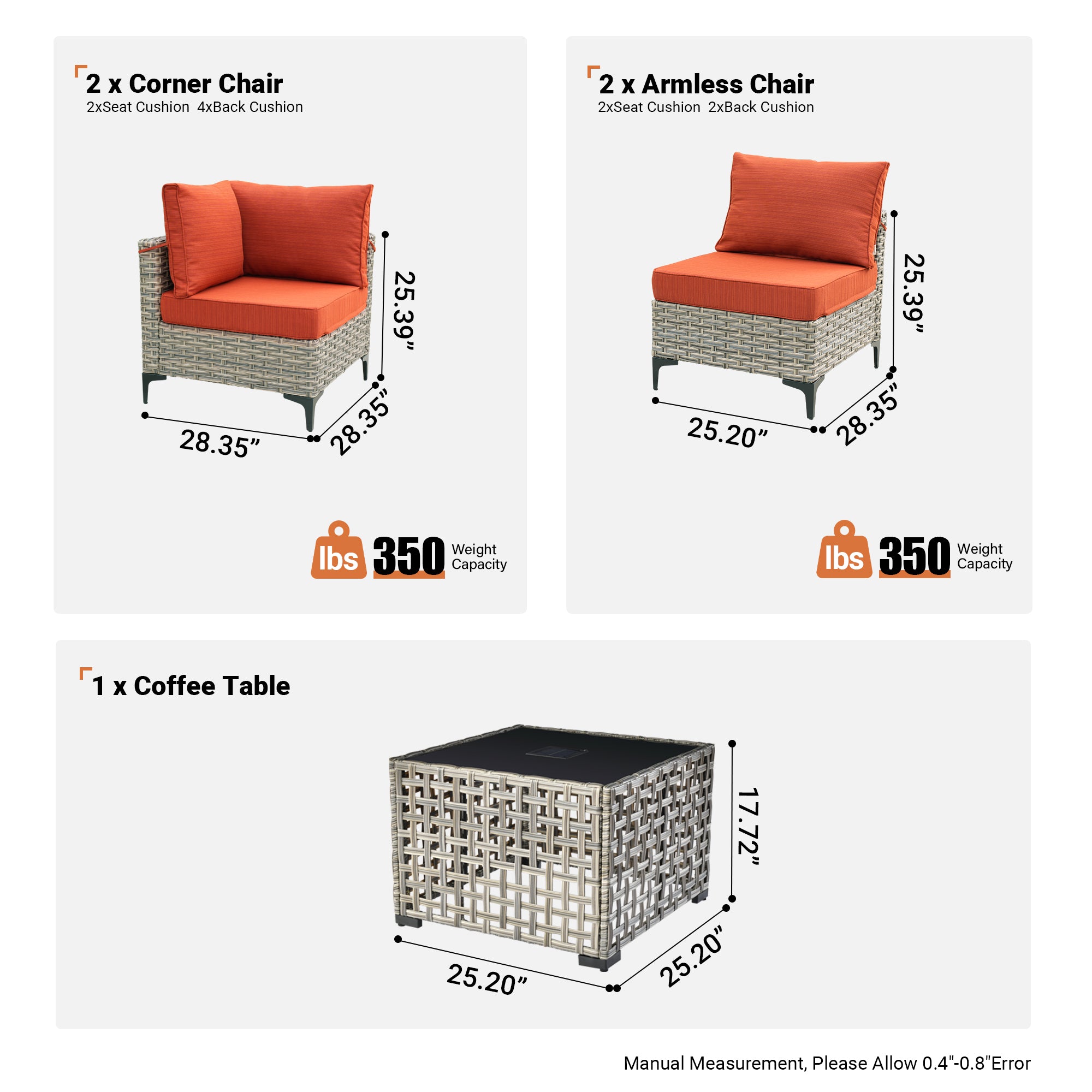 SKT Series - Sectional Outdoor Furniture Set 5-Piece