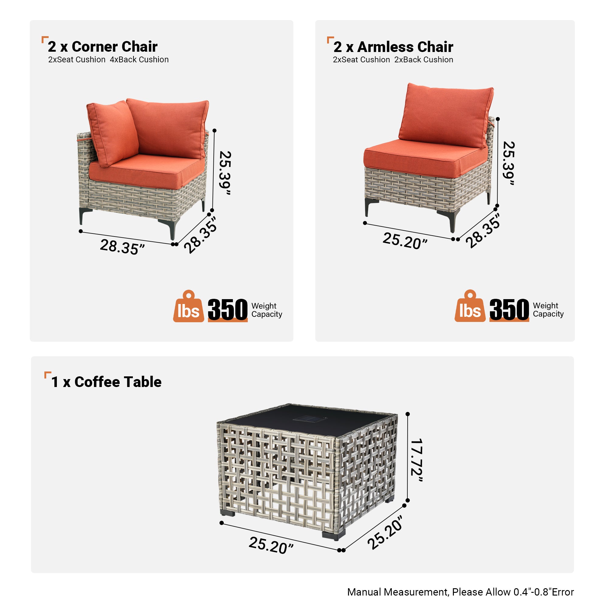 SKT Series - Sectional Outdoor Furniture Set 5-Piece