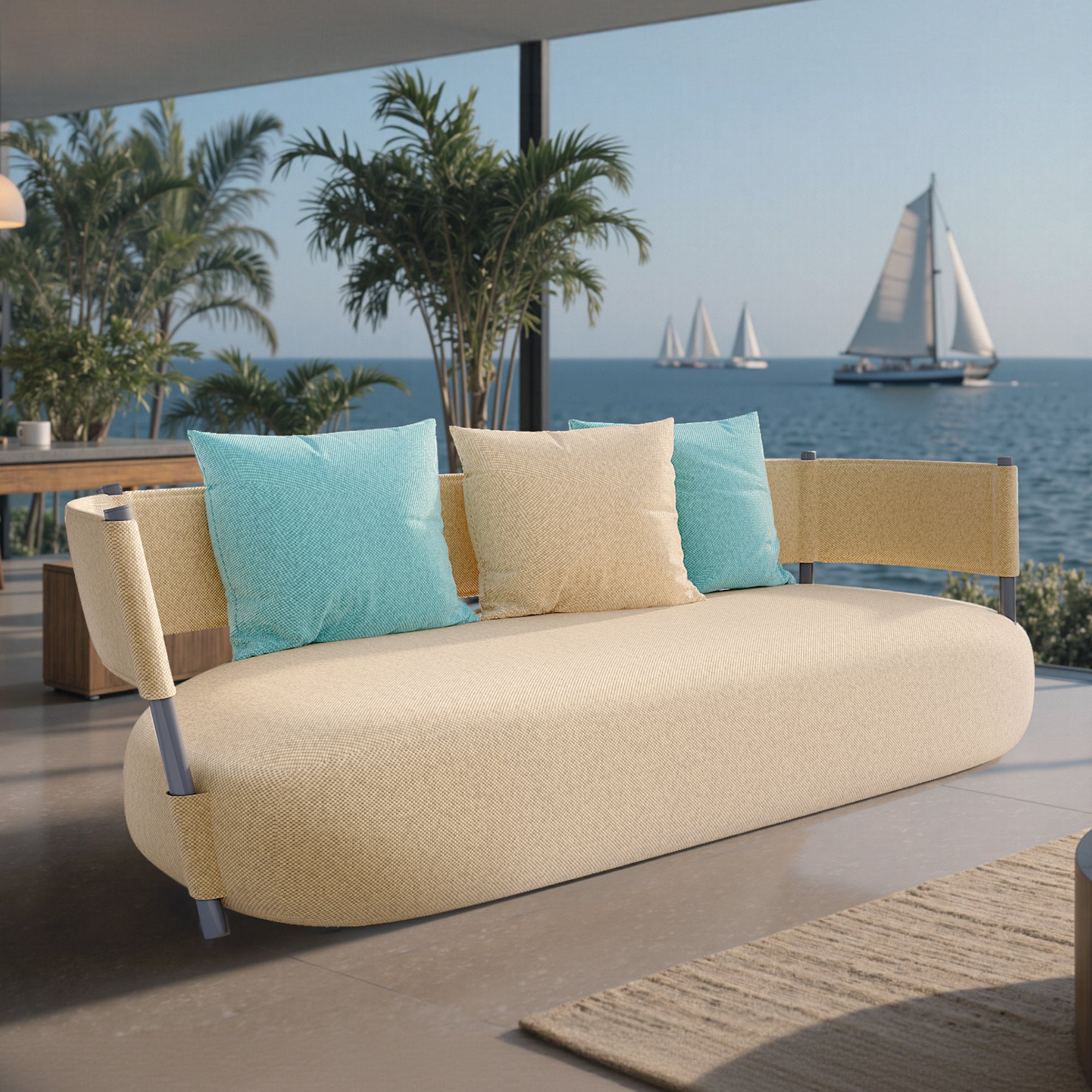 OVIOS Sail Sofa – Modern Minimalist Fabric Couch for Cozy Living Spaces