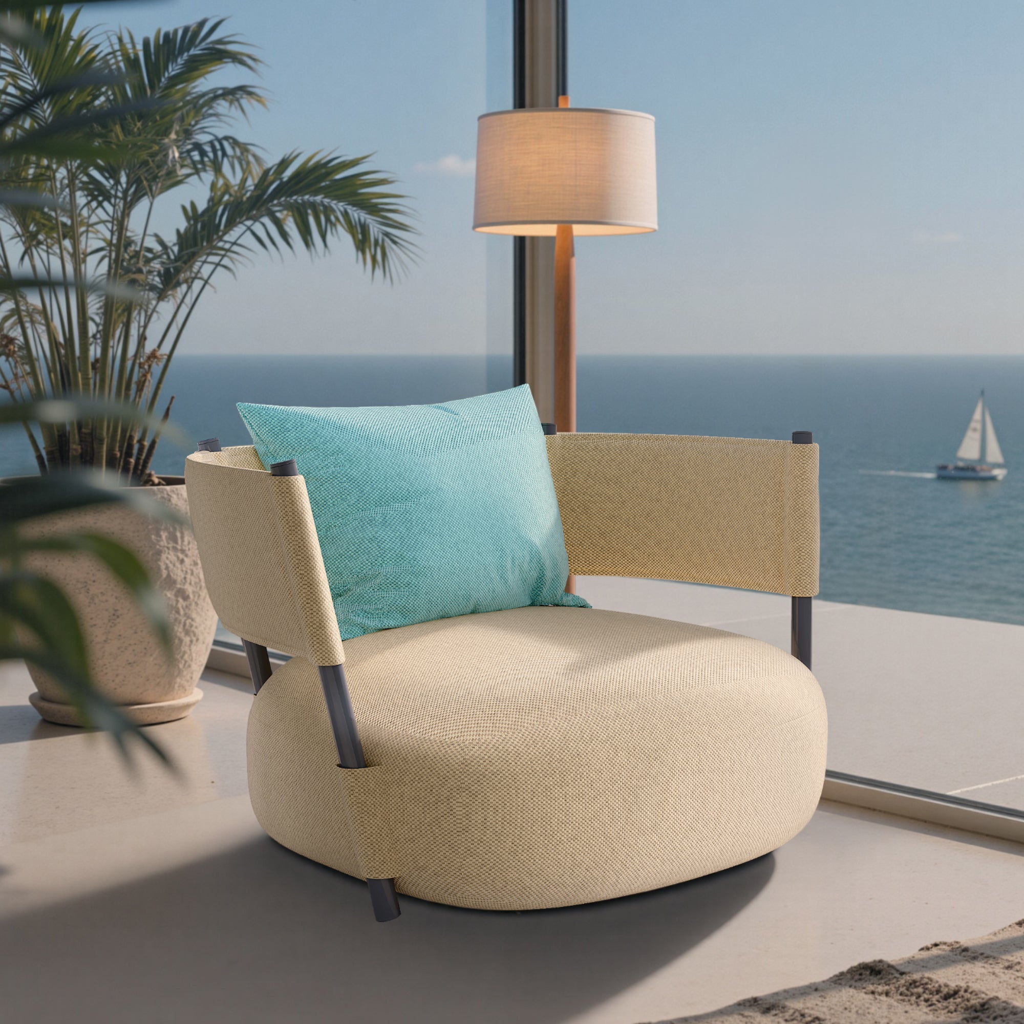 OVIOS Sail Sofa – Modern Minimalist Fabric Couch for Cozy Living Spaces