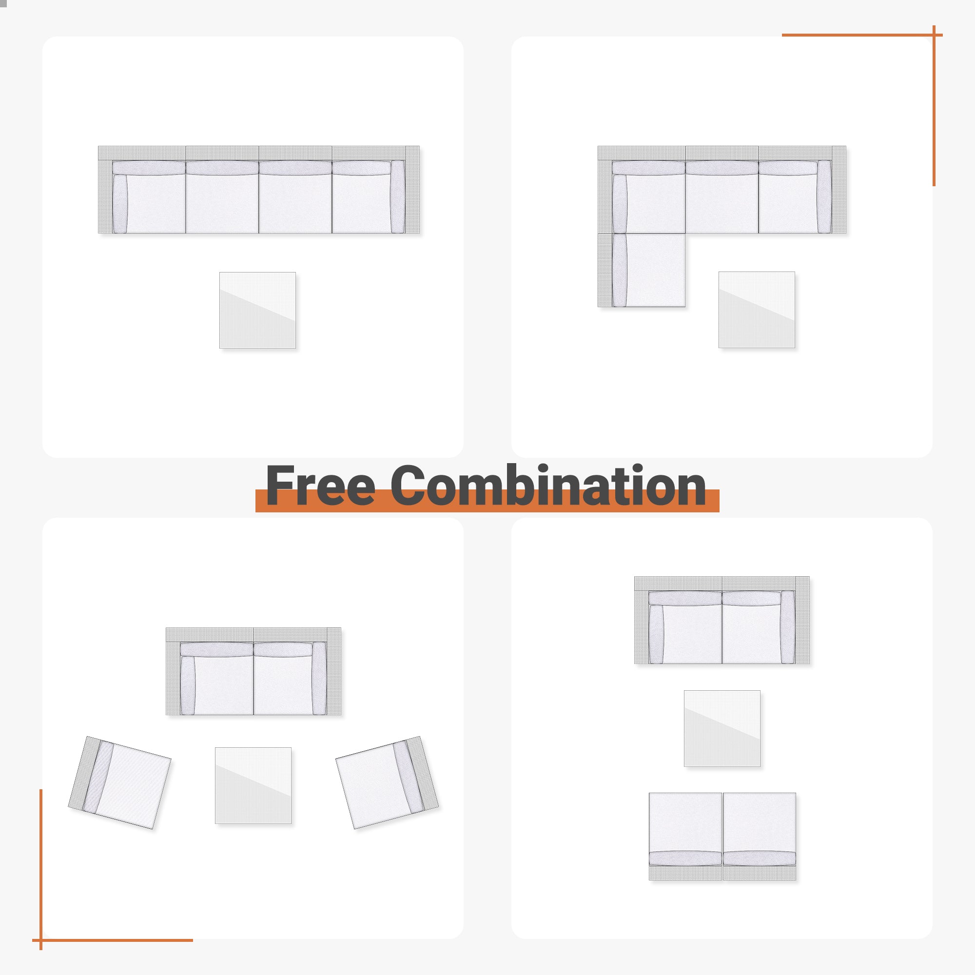 SKT Series - Sectional Outdoor Furniture Set 5-Piece