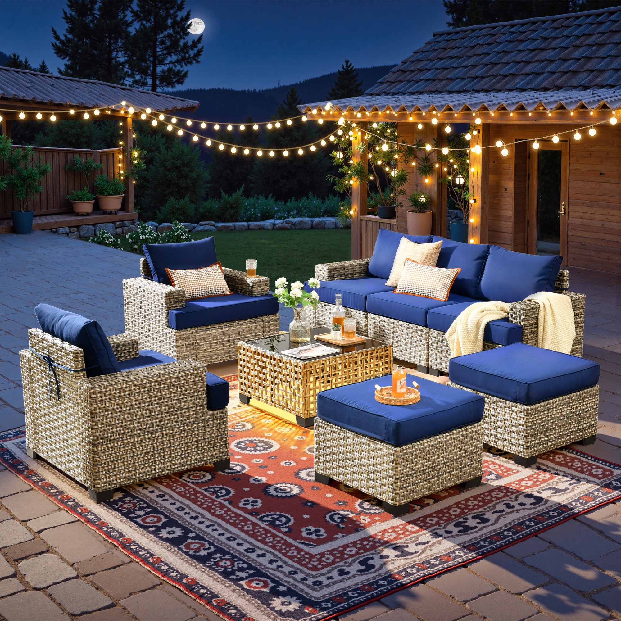 TBS Series - Sectional Patio Furniture Set 8-Piece