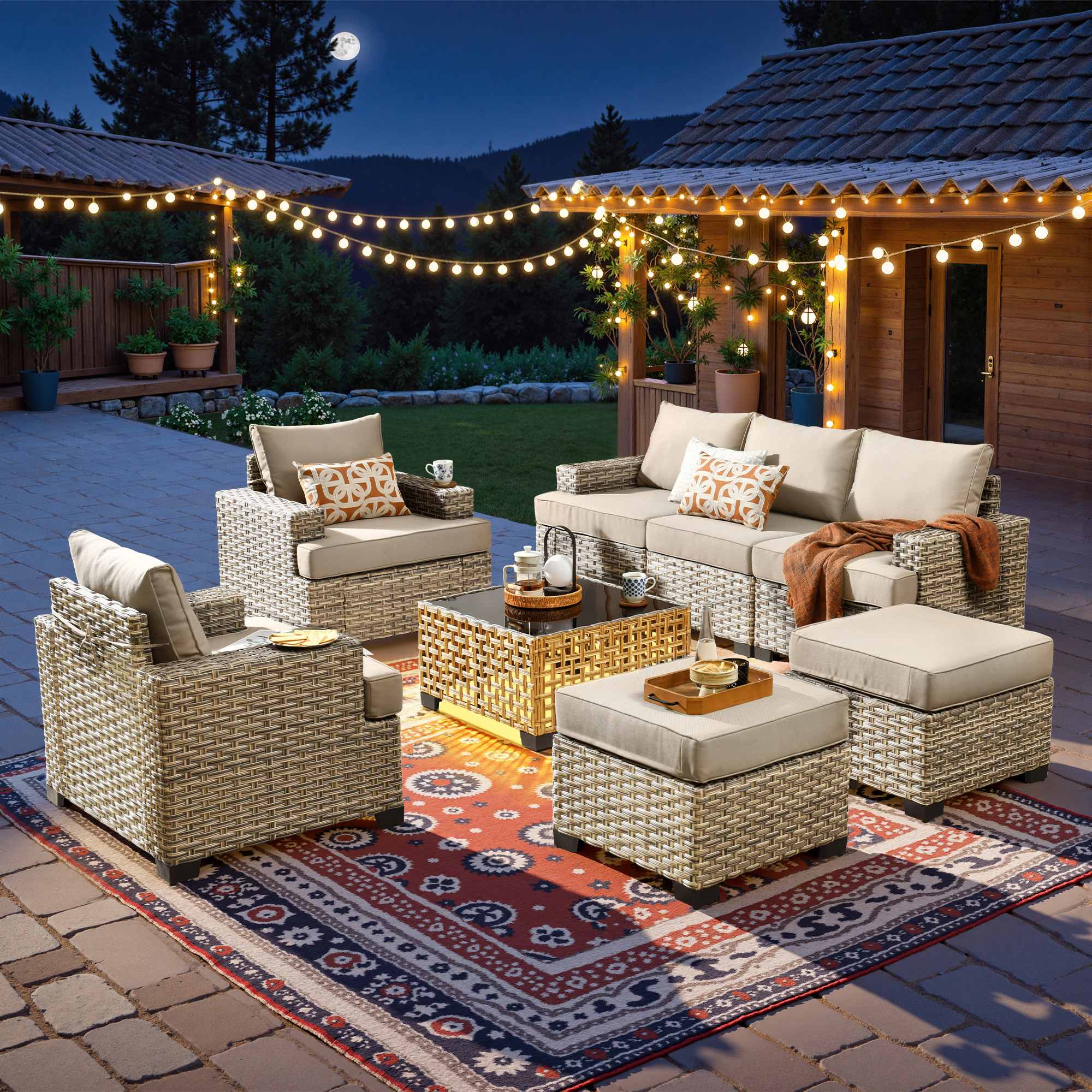 TBS Series - Sectional Patio Furniture Set 8-Piece