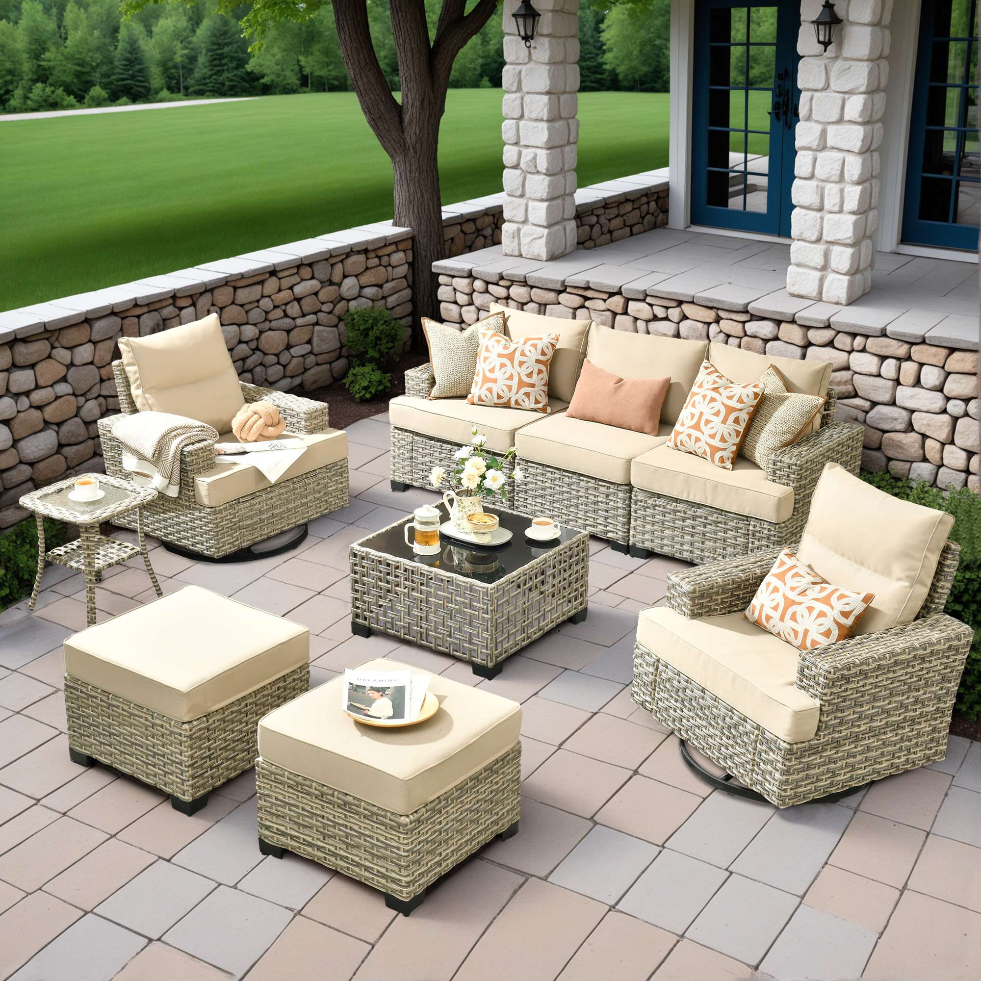 TBS Series - Sectional Patio Furniture Set 8-Piece