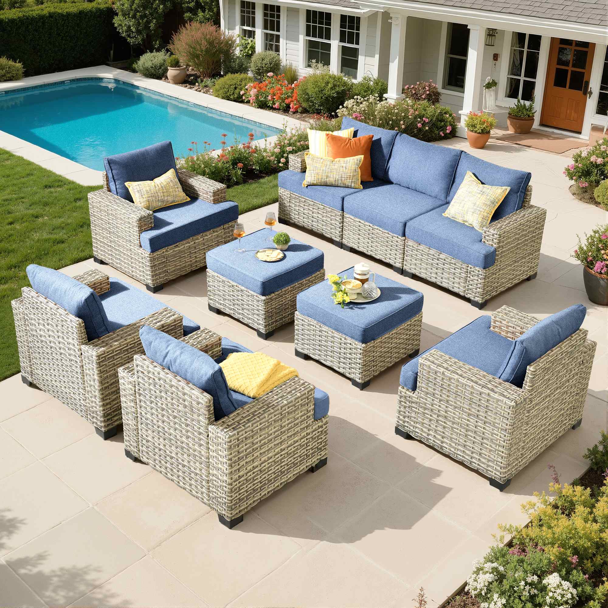 TBS Series - Sectional Patio Furniture Set 8-Piece