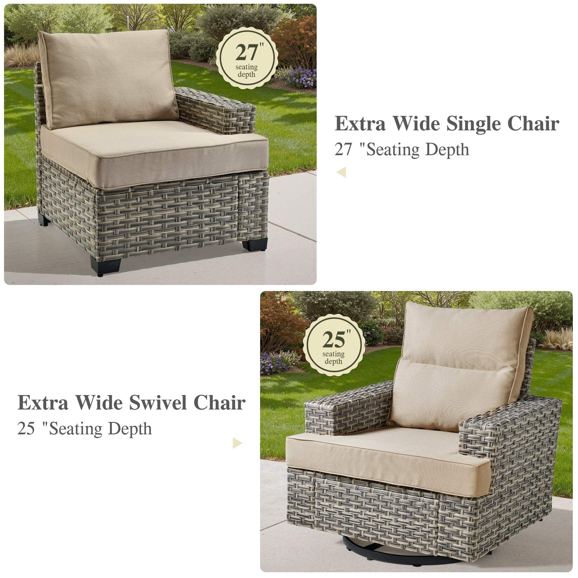 TBS Series - Sectional Patio Furniture Set 8-Piece
