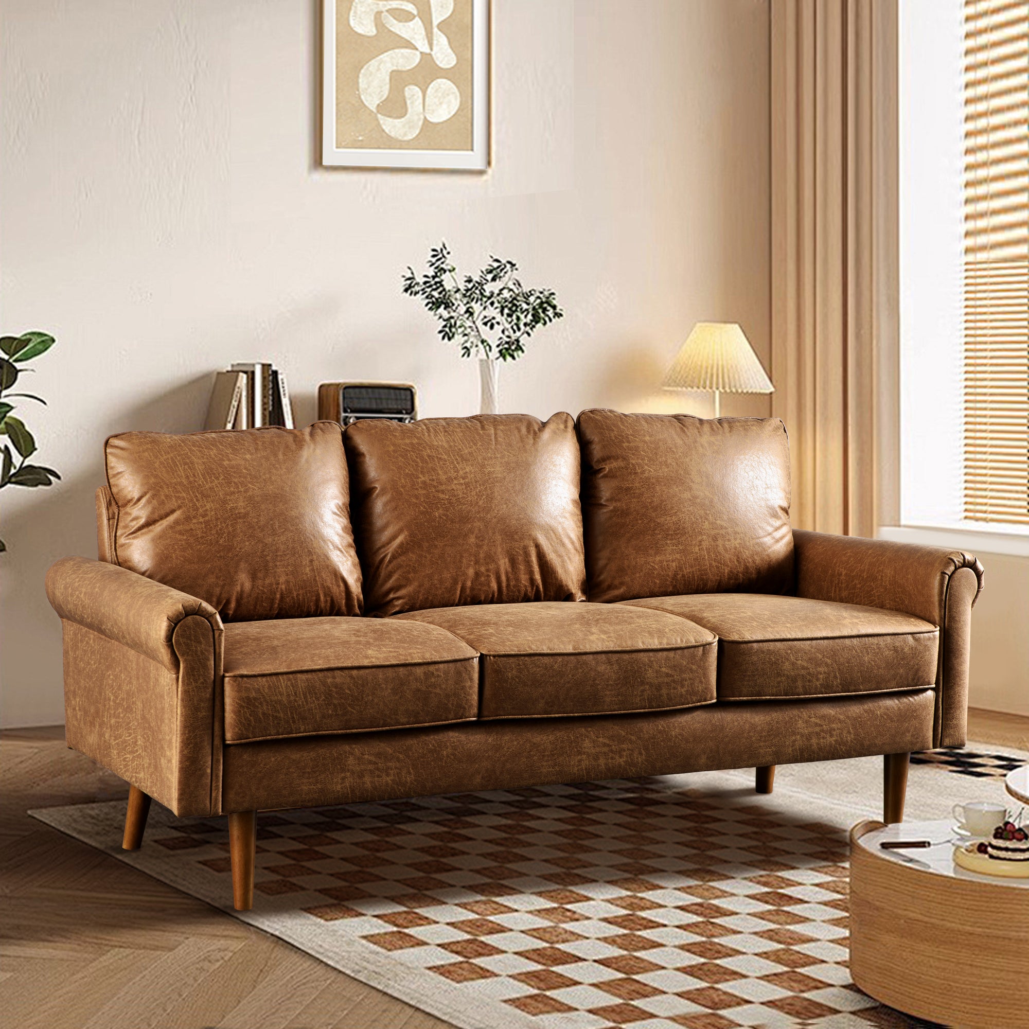 OVIOS 73.6'' Mid Century Style Sofa 3 Seater