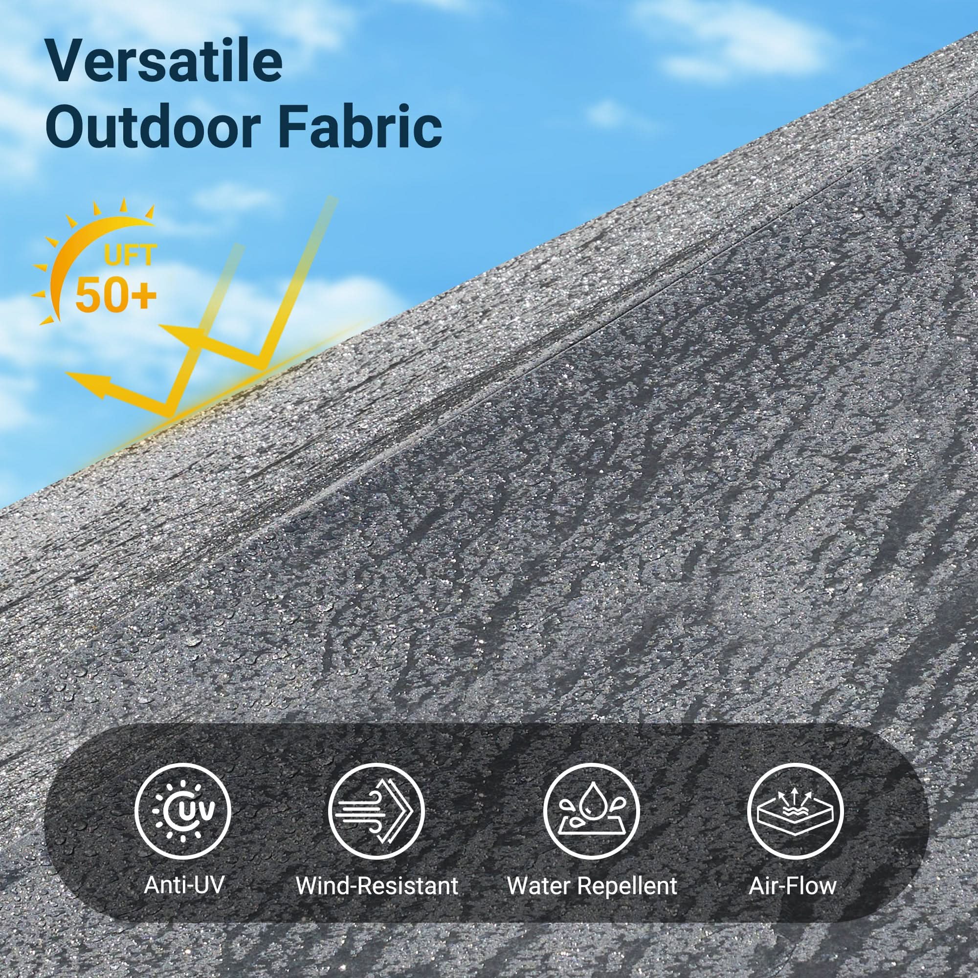 OVIOS 15FT Double-Sided Patio Market Umbrella with Base