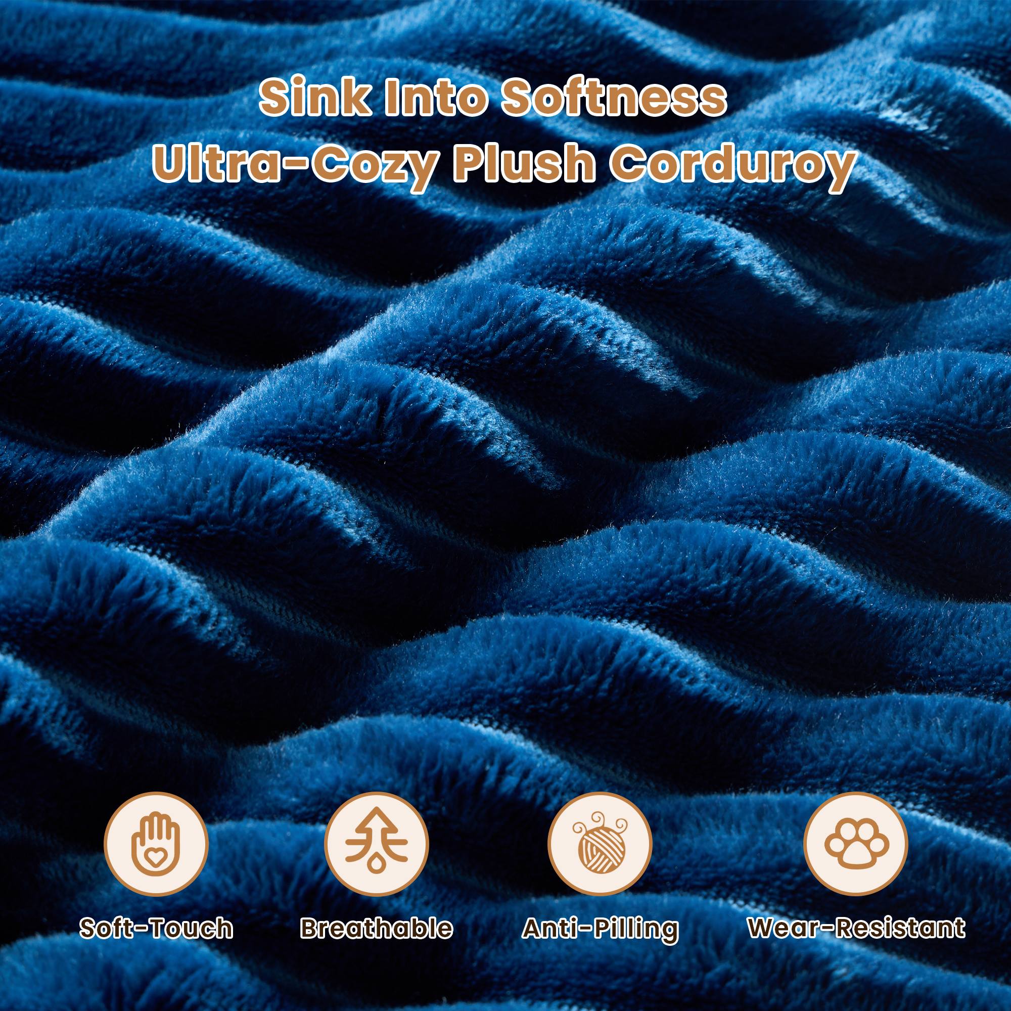 OVIOS 134" U-Shape Modular Couch , Plush Corduroy Fabric, No Assembly Required