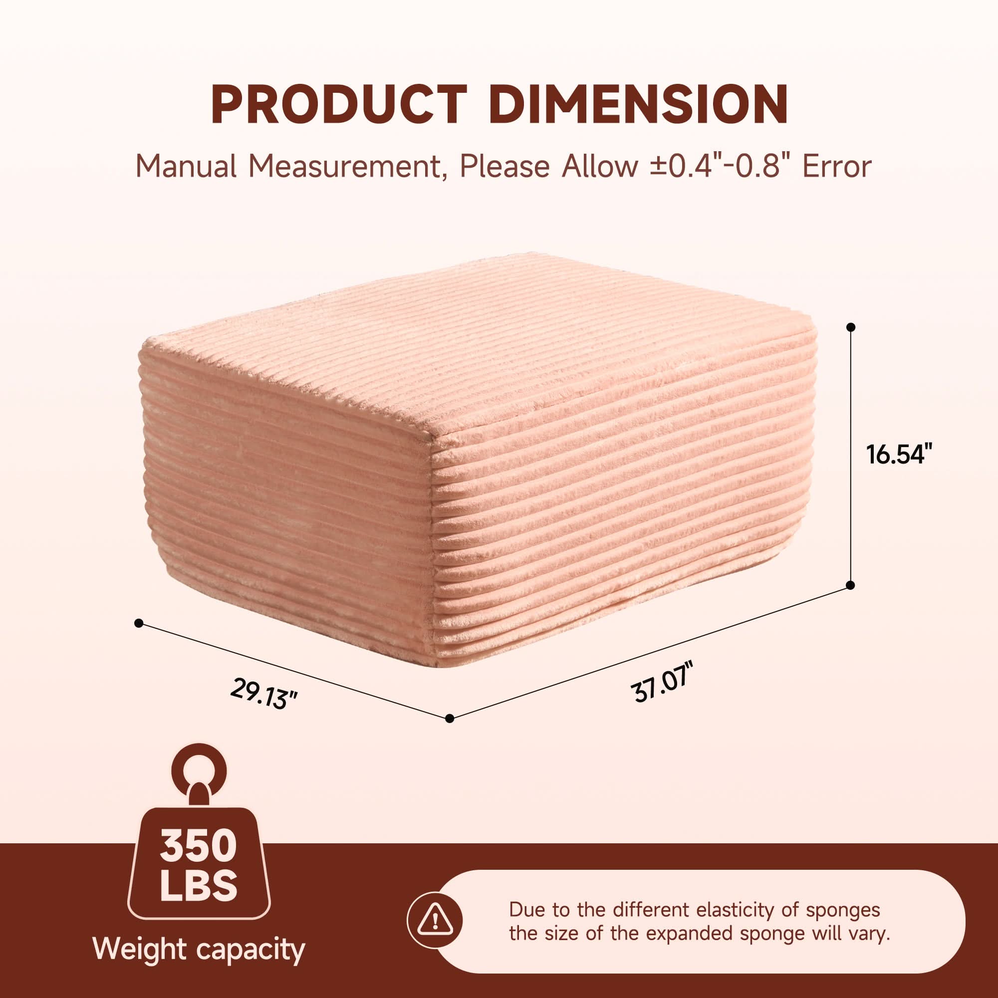 OVIOS 104-inch L-Shaped Sectional Sofa Ottoman