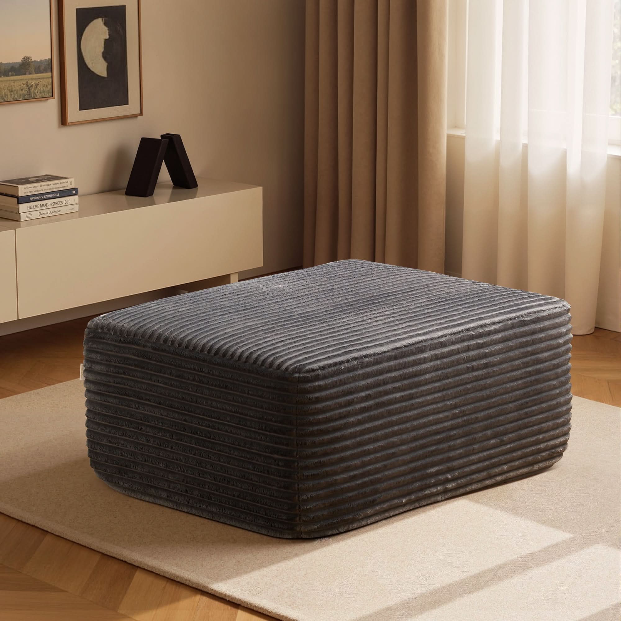 OVIOS 104-inch L-Shaped Sectional Sofa Ottoman