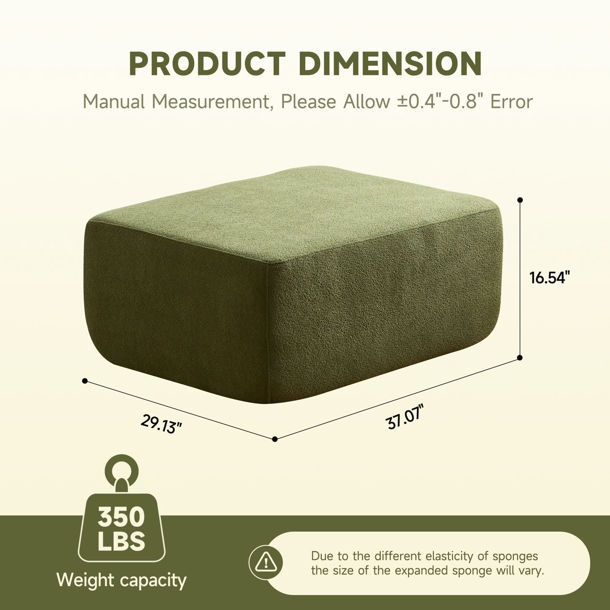 OVIOS 104-inch L-Shaped Sectional Sofa Ottoman