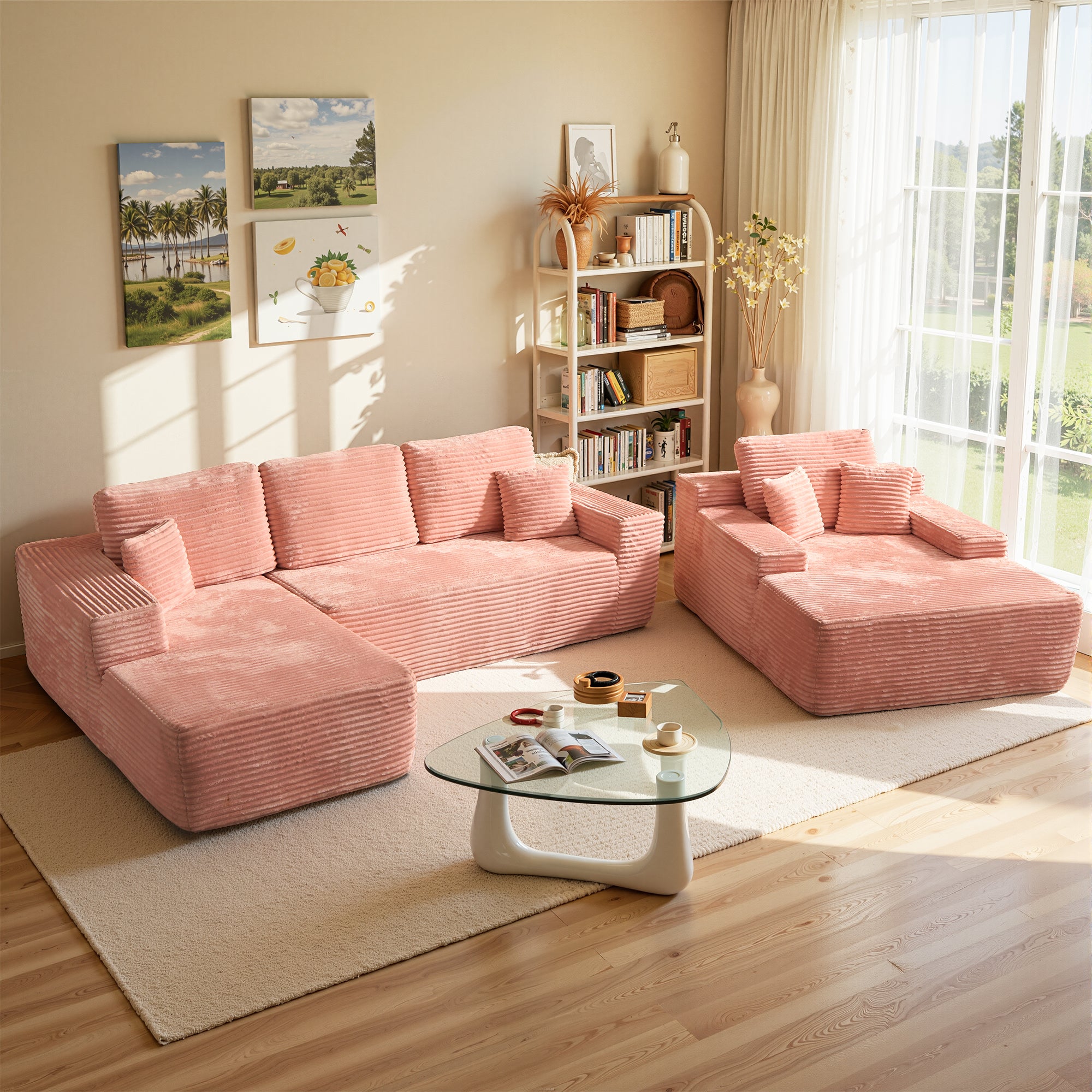 OVIOS Cloud Sectional Couch with Comfy Chaise