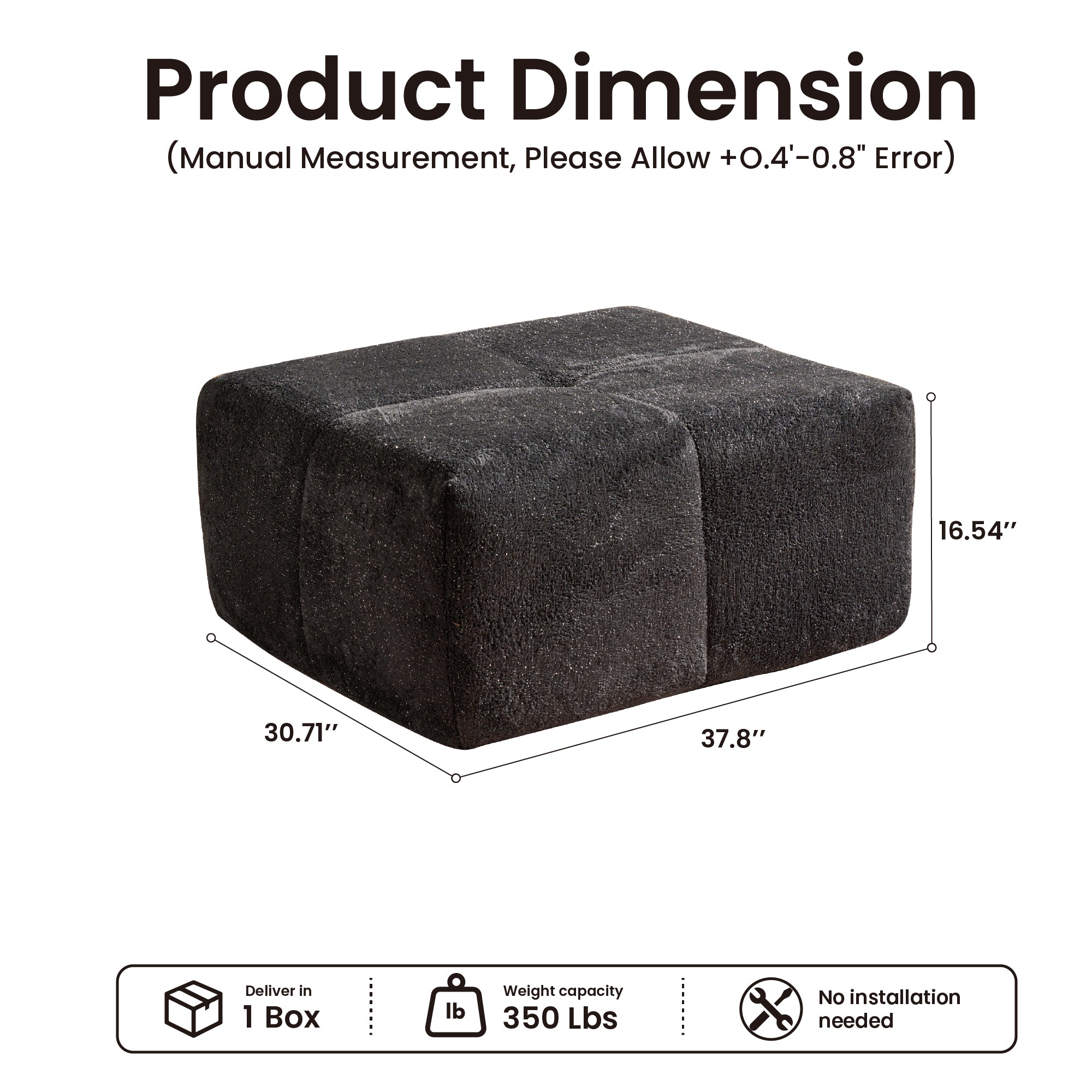 OVIOS 114-inch L-Shaped Sectional Sofa Ottoman