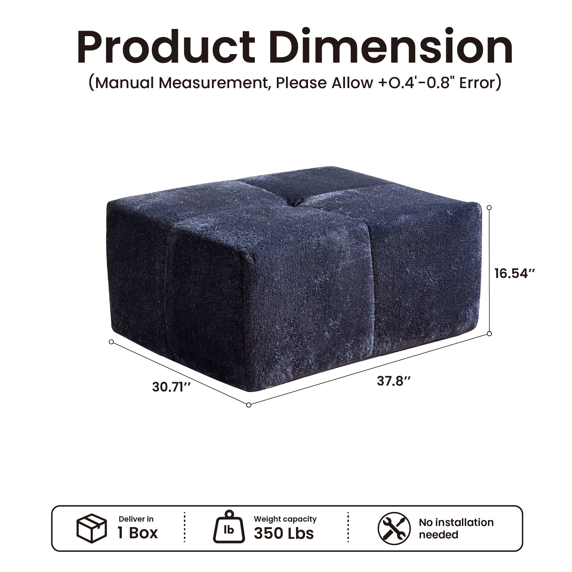 OVIOS 114-inch L-Shaped Sectional Sofa Ottoman