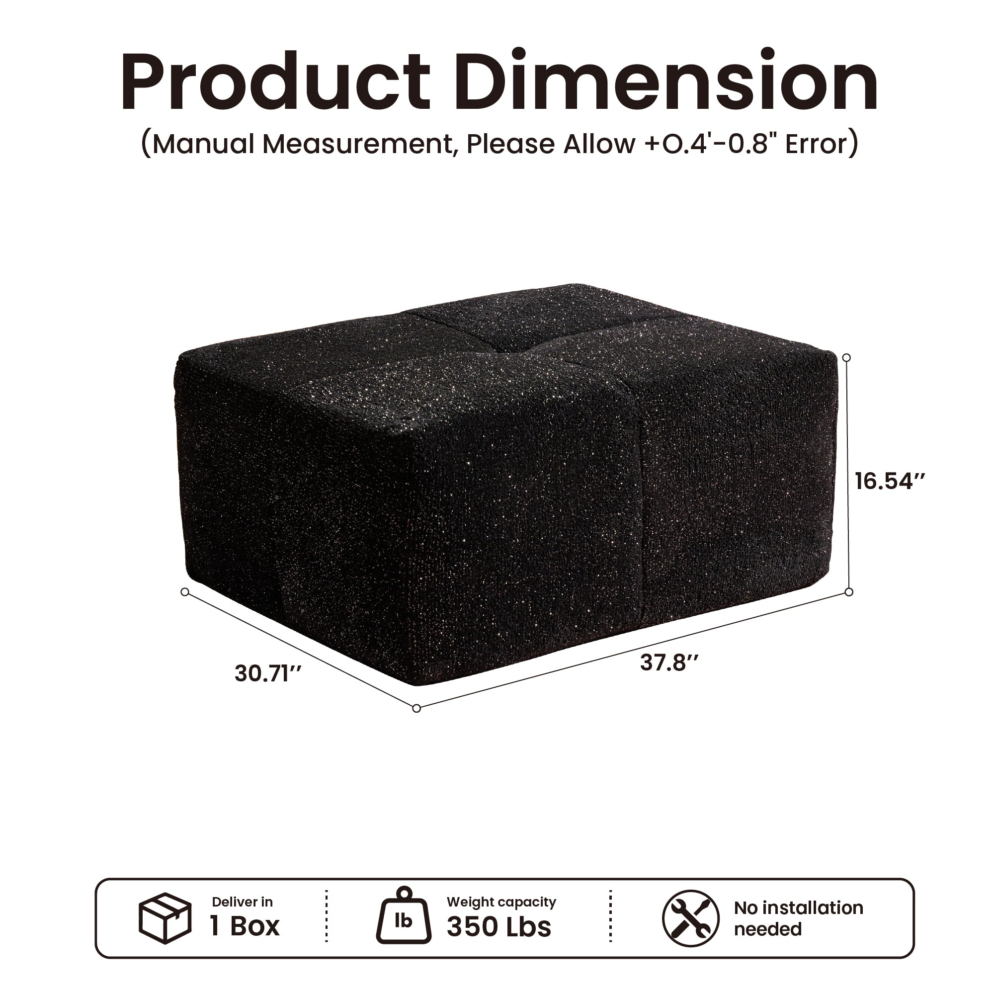 OVIOS 114-inch L-Shaped Sectional Sofa Ottoman