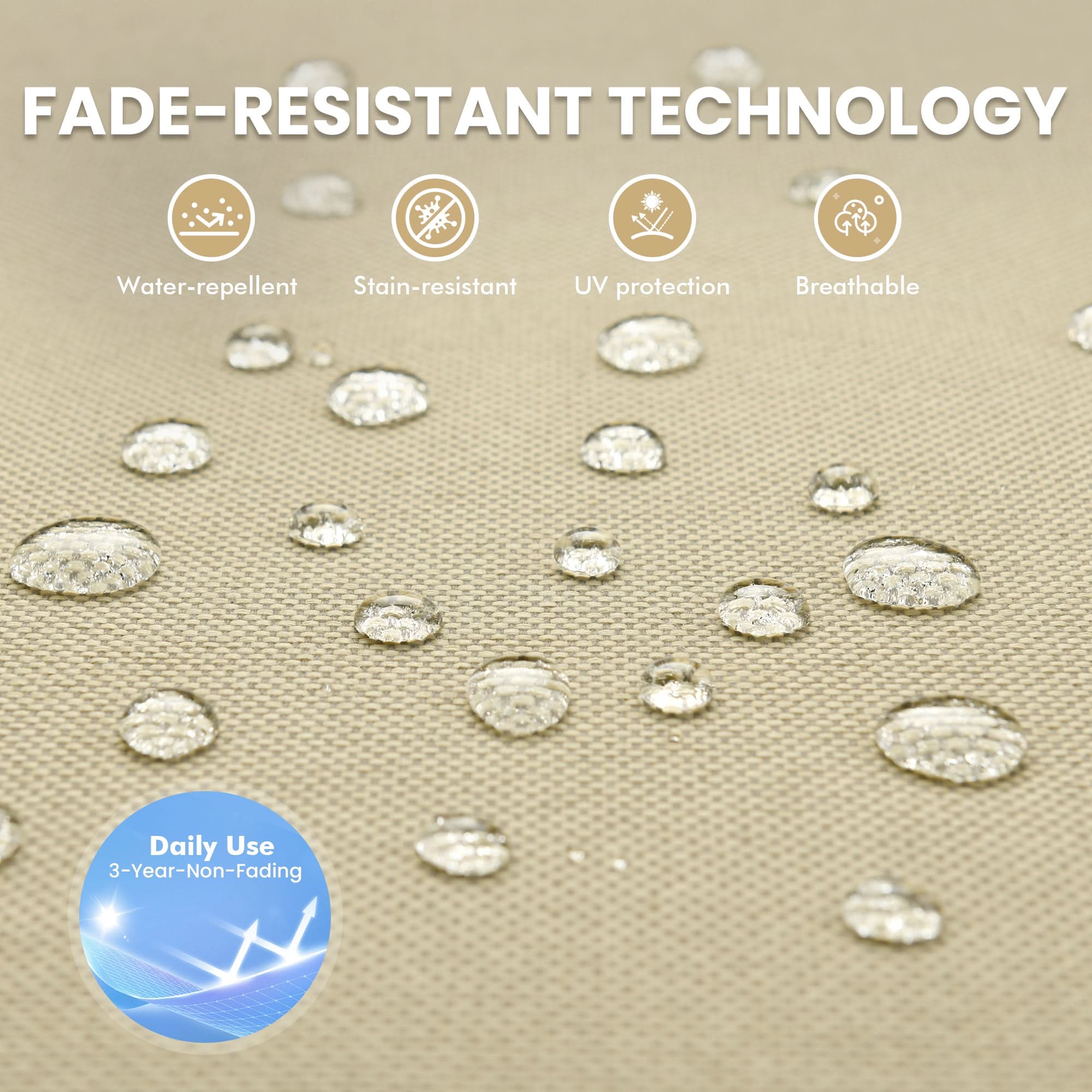 OVIOS VNC Series Patio Swivel Chair 3-Piece Set