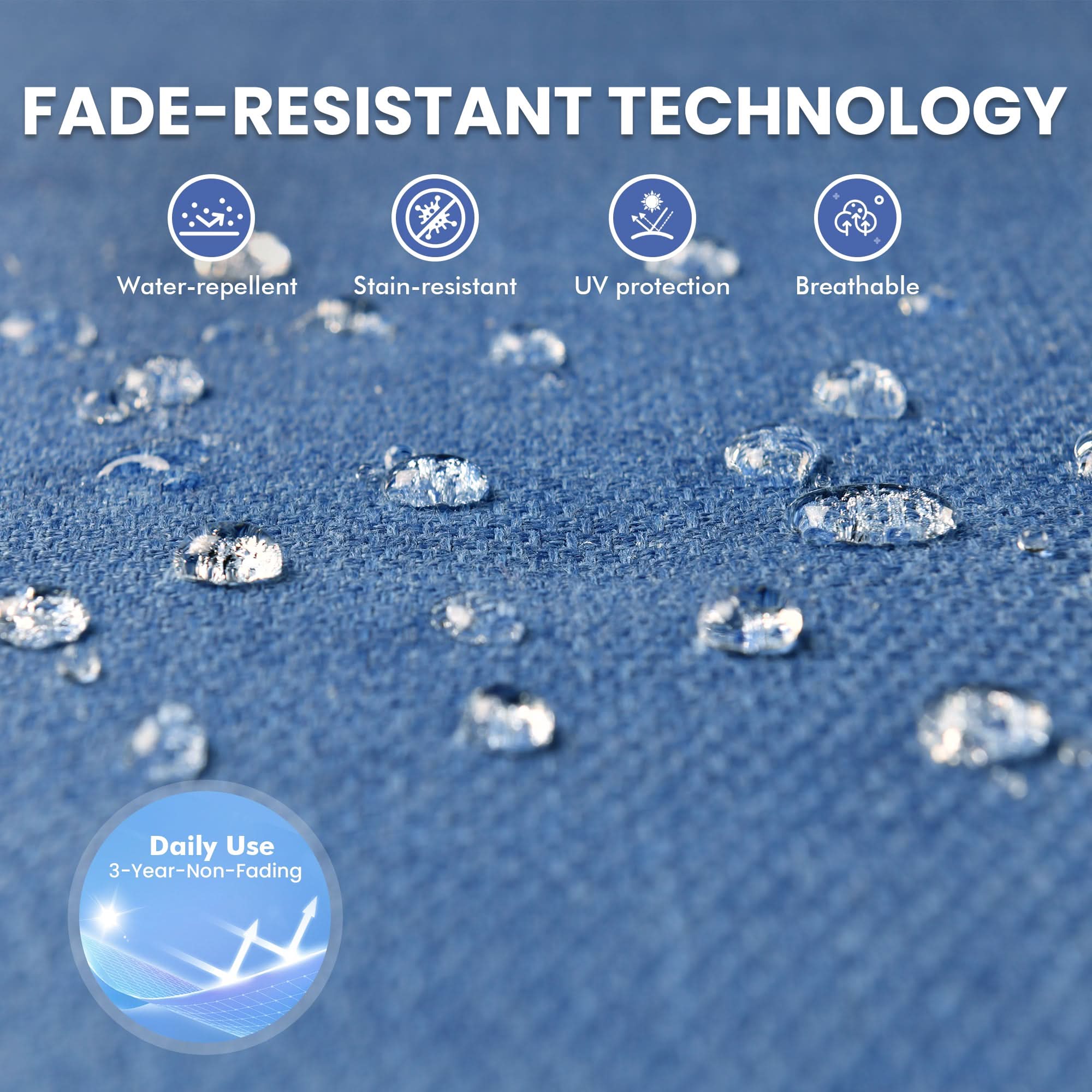 OVIOS VNC Series Patio Swivel Chair 3-Piece Set