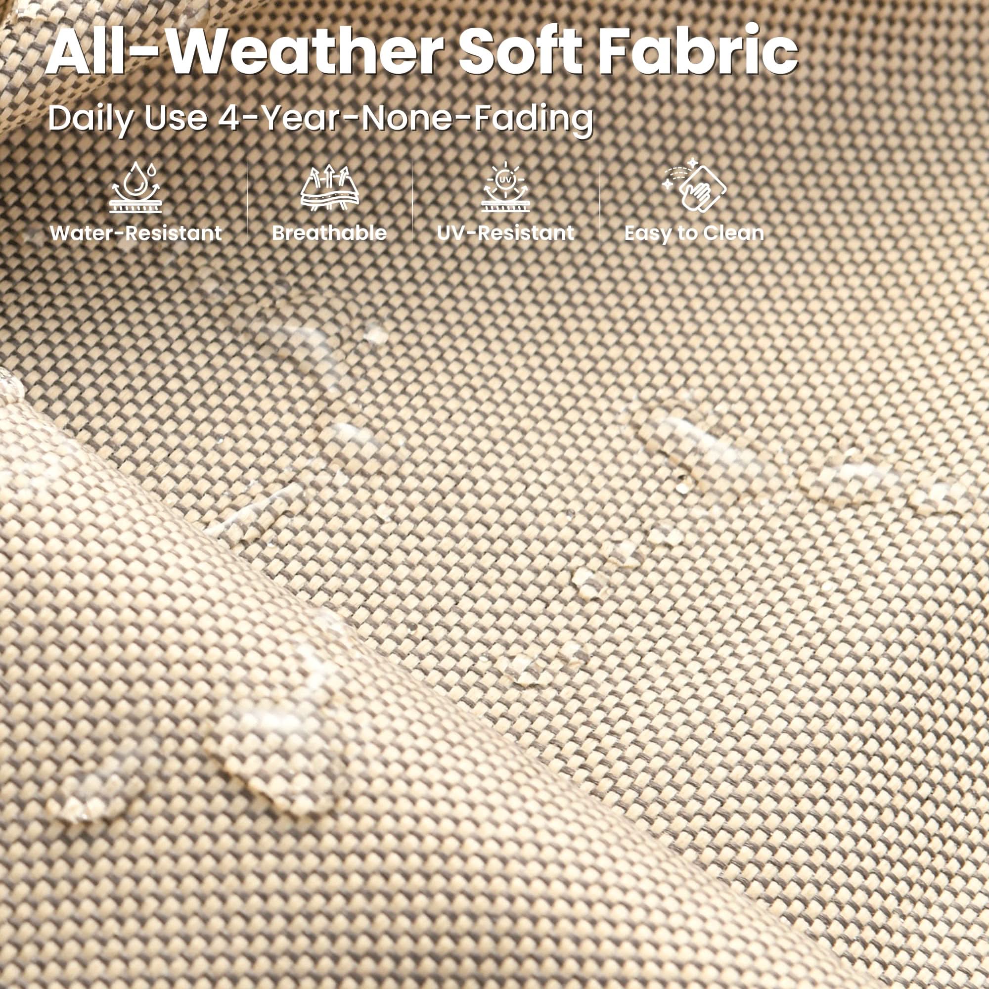 OVIOS 5 Pieces Patio Furniture Set Outdoor Sectional Sofa Couch with Comfy Cushions Deep Seat