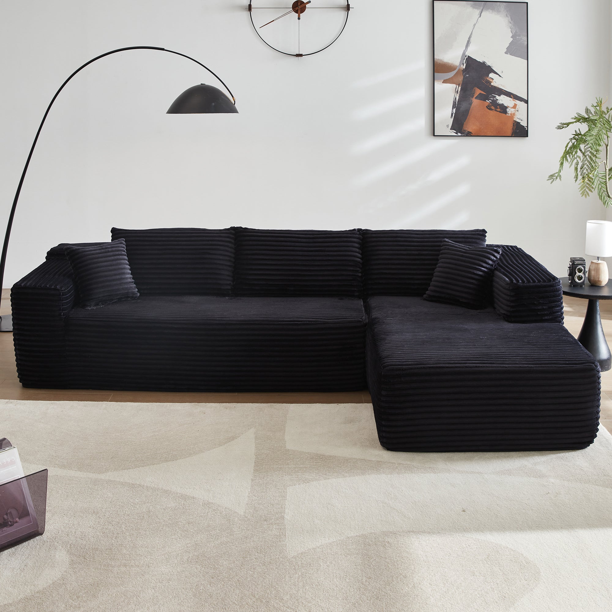 #Color_Black Corduroy C|#Style_Right Chaise