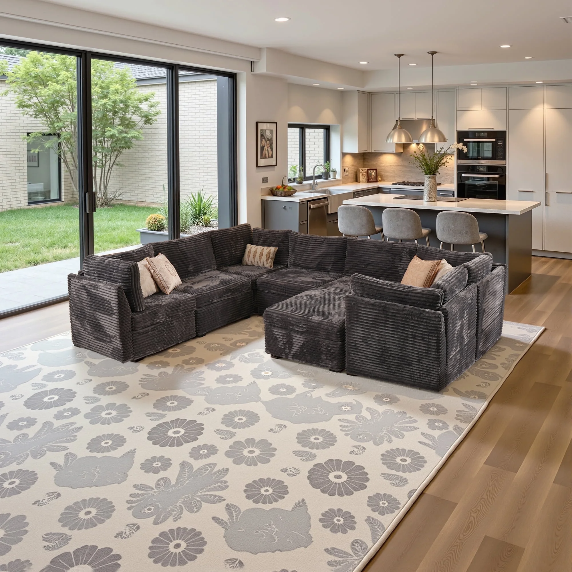 OVIOS Modular Sectional Sofa Couch with Oversized Chaise