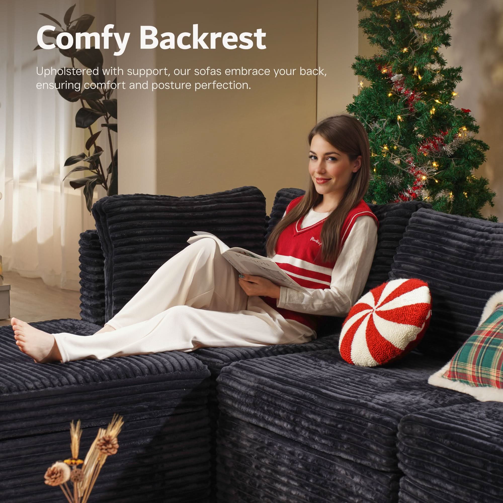 OVIOS Modular Sectional Sofa Couch with Oversized Chaise