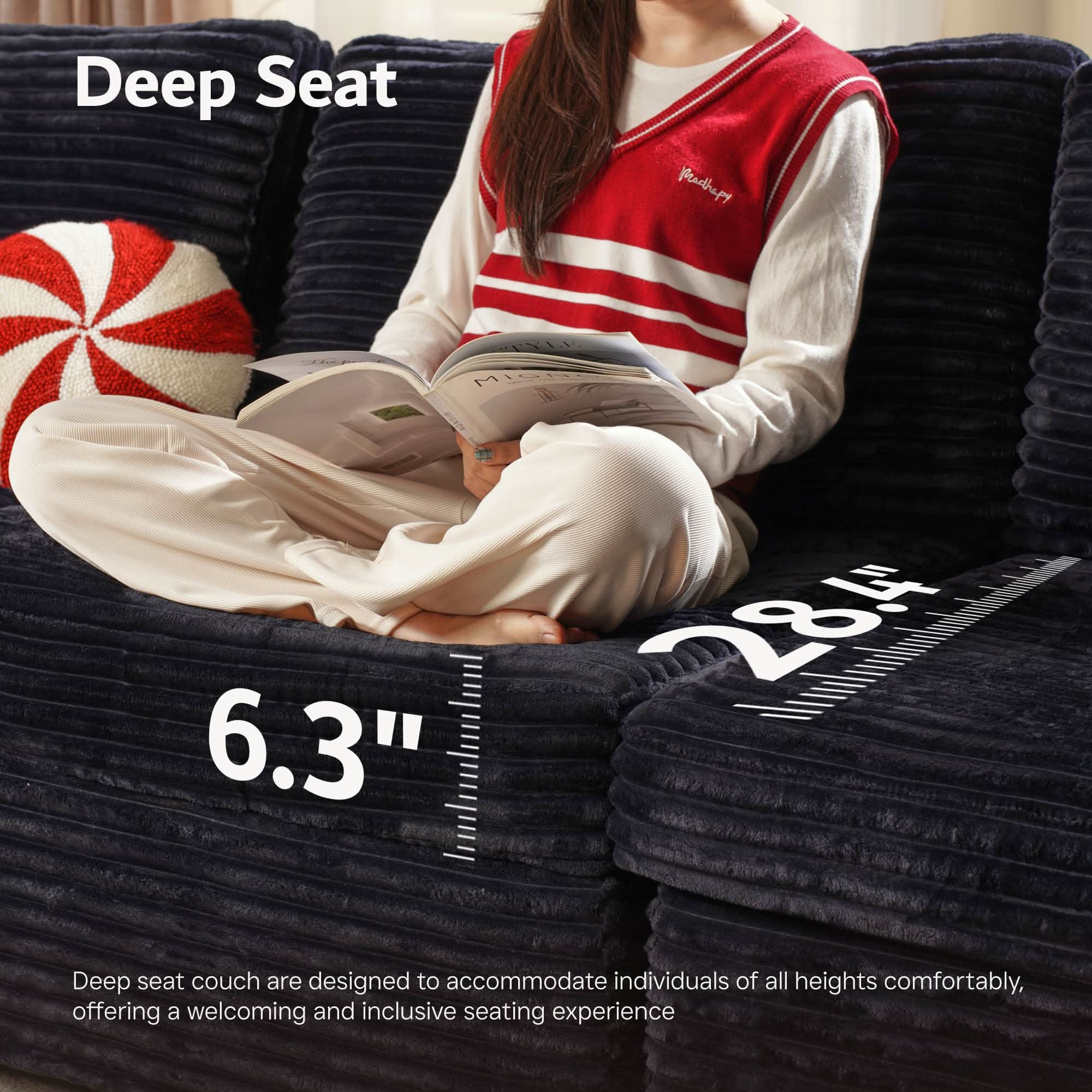 OVIOS Modular Sectional Sofa Couch with Oversized Chaise