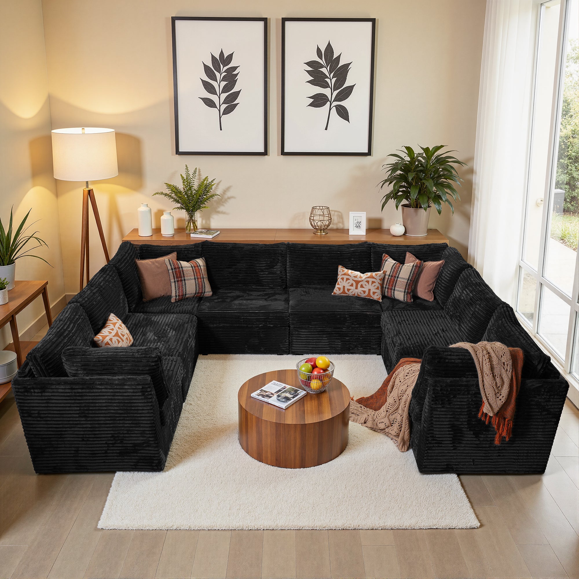 OVIOS Modular Sectional Sofa Couch with Oversized Chaise