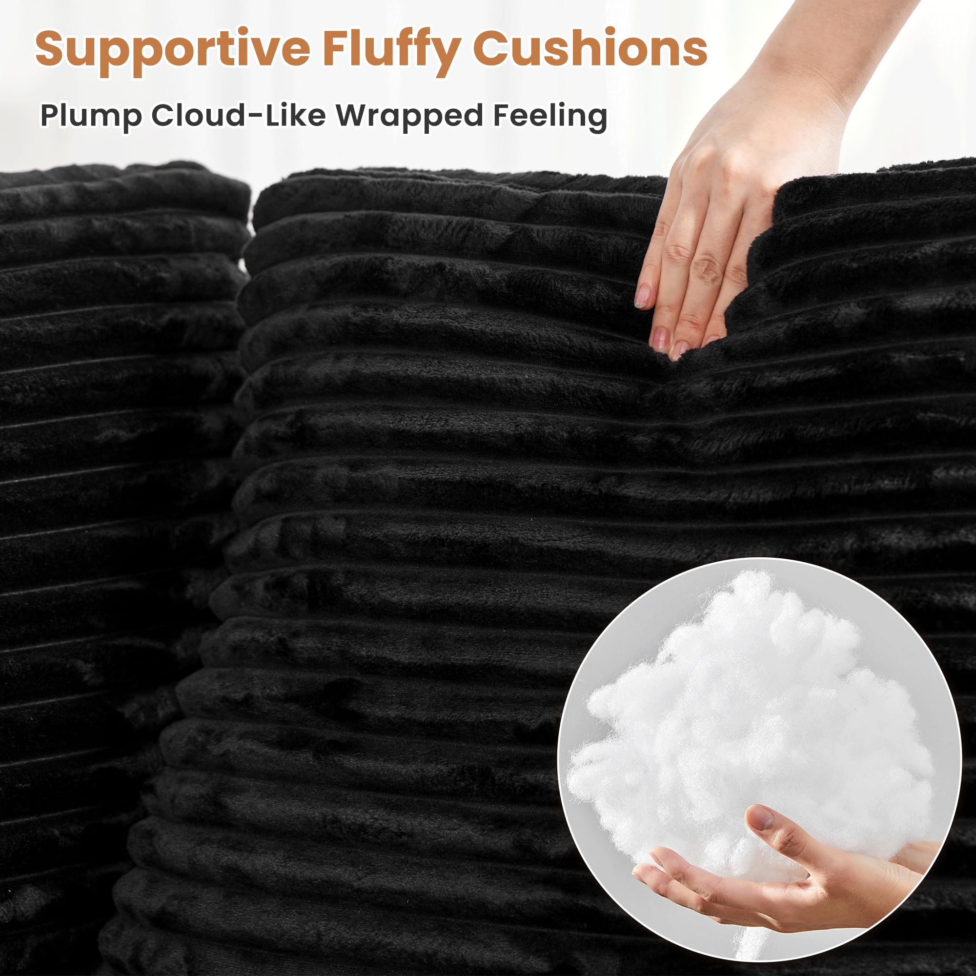 OVIOS Modular Sectional Sofa Couch with Oversized Chaise